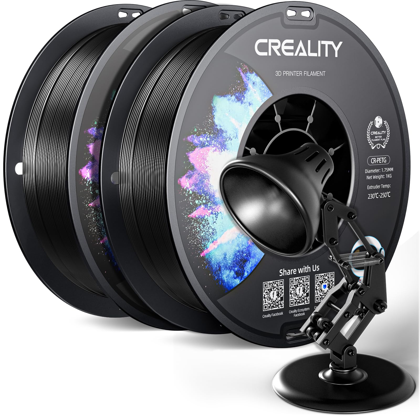 Creality Petg Filament 1.75Mm 3D Printer Filament, 2Kg (4.4Lb) Neatly Wound Spool, Dimensional Accuracy 0.03Mm, 2024 Latest Batc