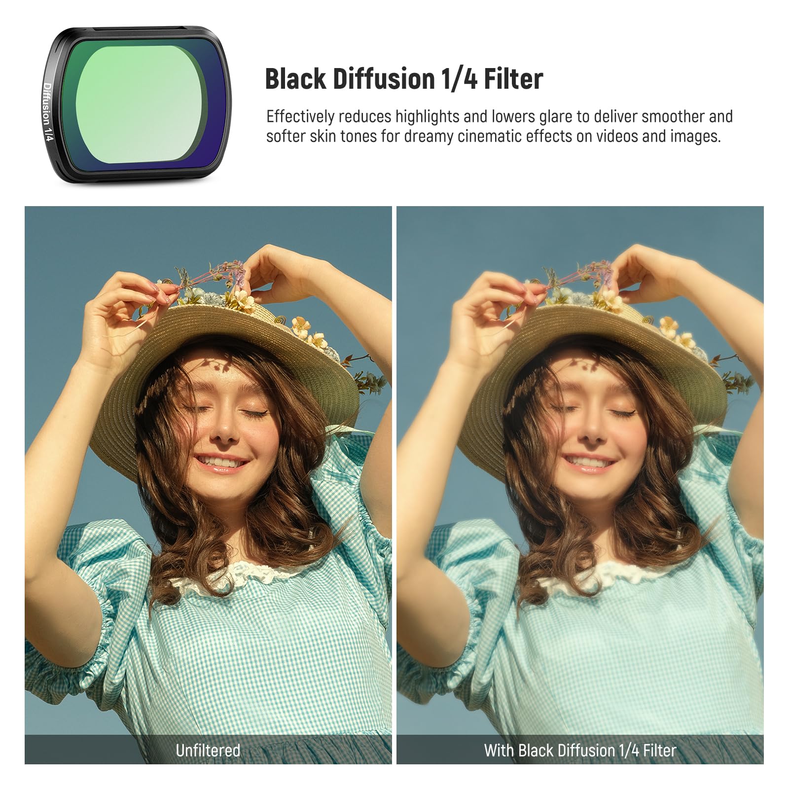 Neewer Magnetic Effect Filter Set Compatible With Dji Osmo Pocket 3, 4 Pack 8X Star/Blue Streak Anamorphic/Light Pollution Reduc