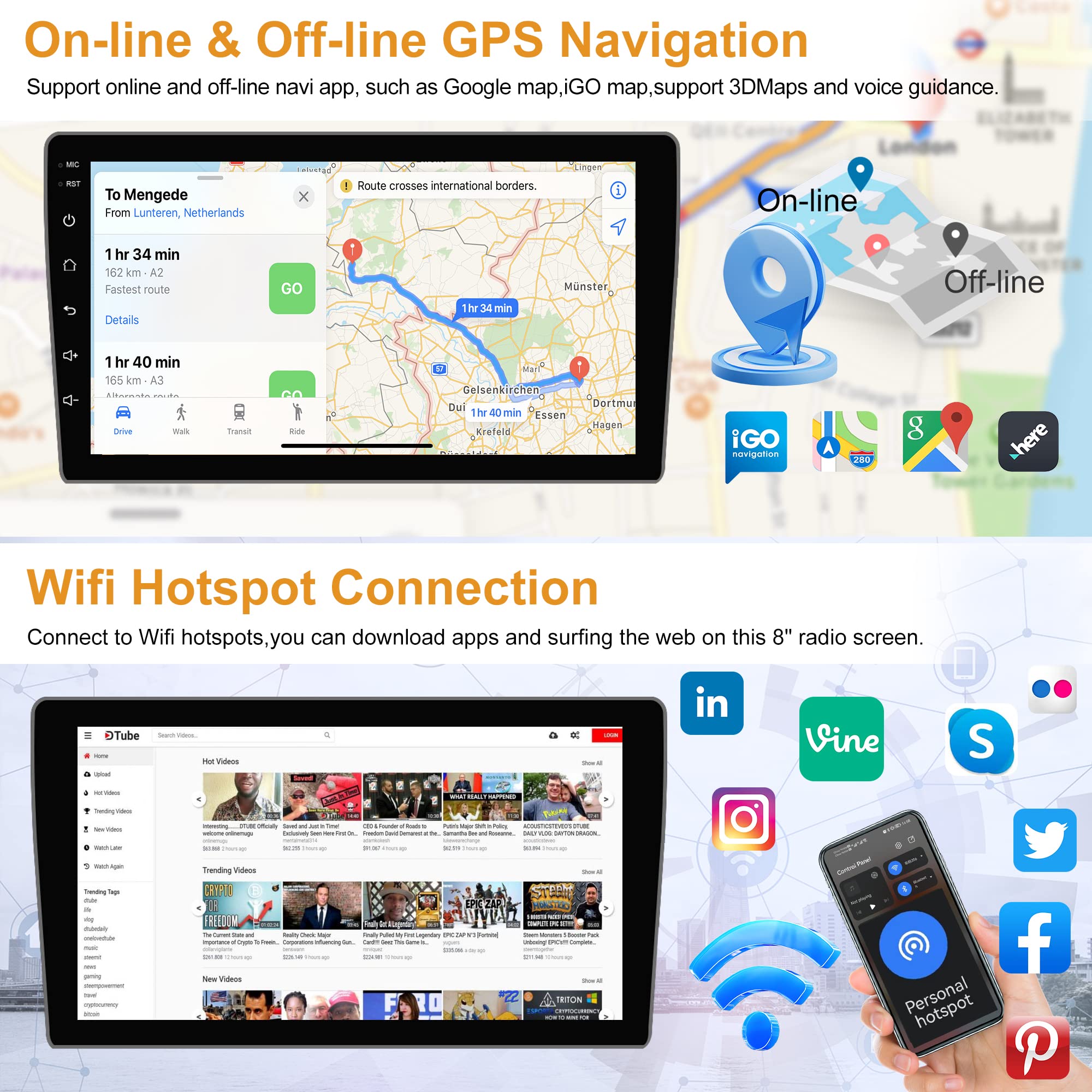 Android 12 Car Radio Stereo For Toyota Sienna 2004 2010, Wireless Carplay&Android Auto With 2G+32G Support Bluetooth/Voice Contr