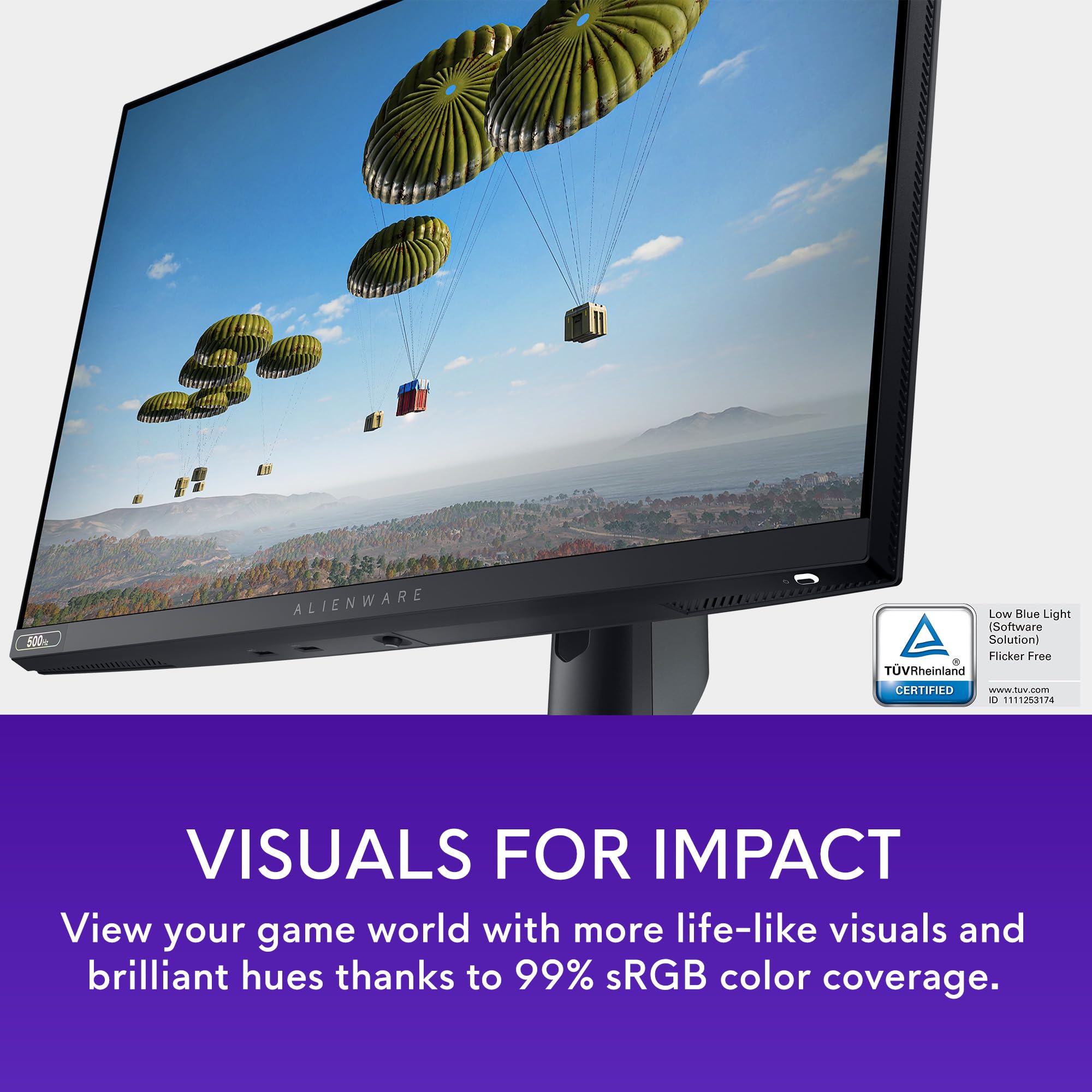 Alienware Aw2524Hf Gaming Monitor   24.5 Inch (1920X1080) 500Hz (Overclock) 0.5Ms Display, Height/Tilt/Swivel/Pivot Adjustabilit