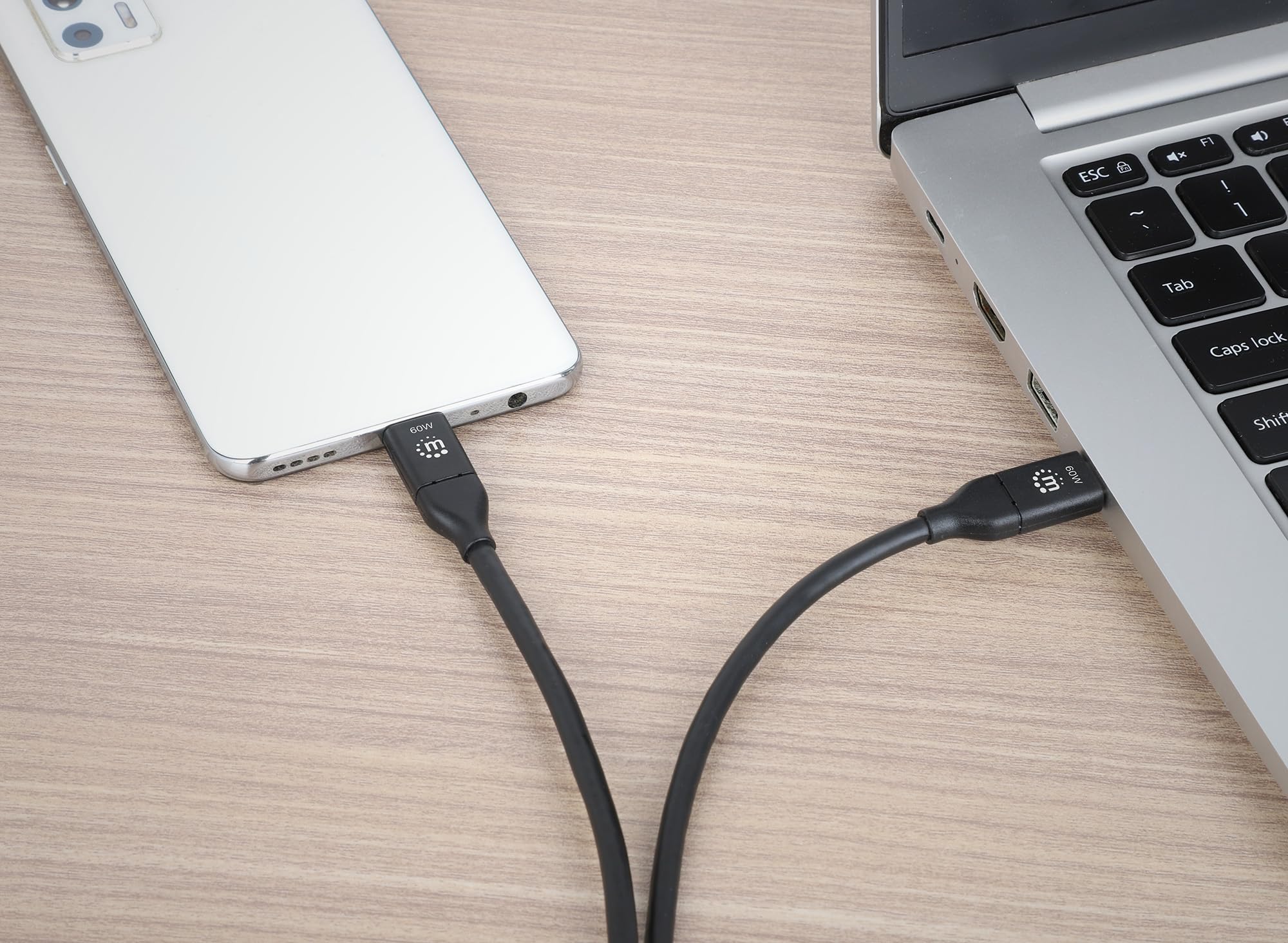 Manhattan Usb 3.1 Cable Type-C (Male)/ 1 M (3 Ft.) 3 Black 353526