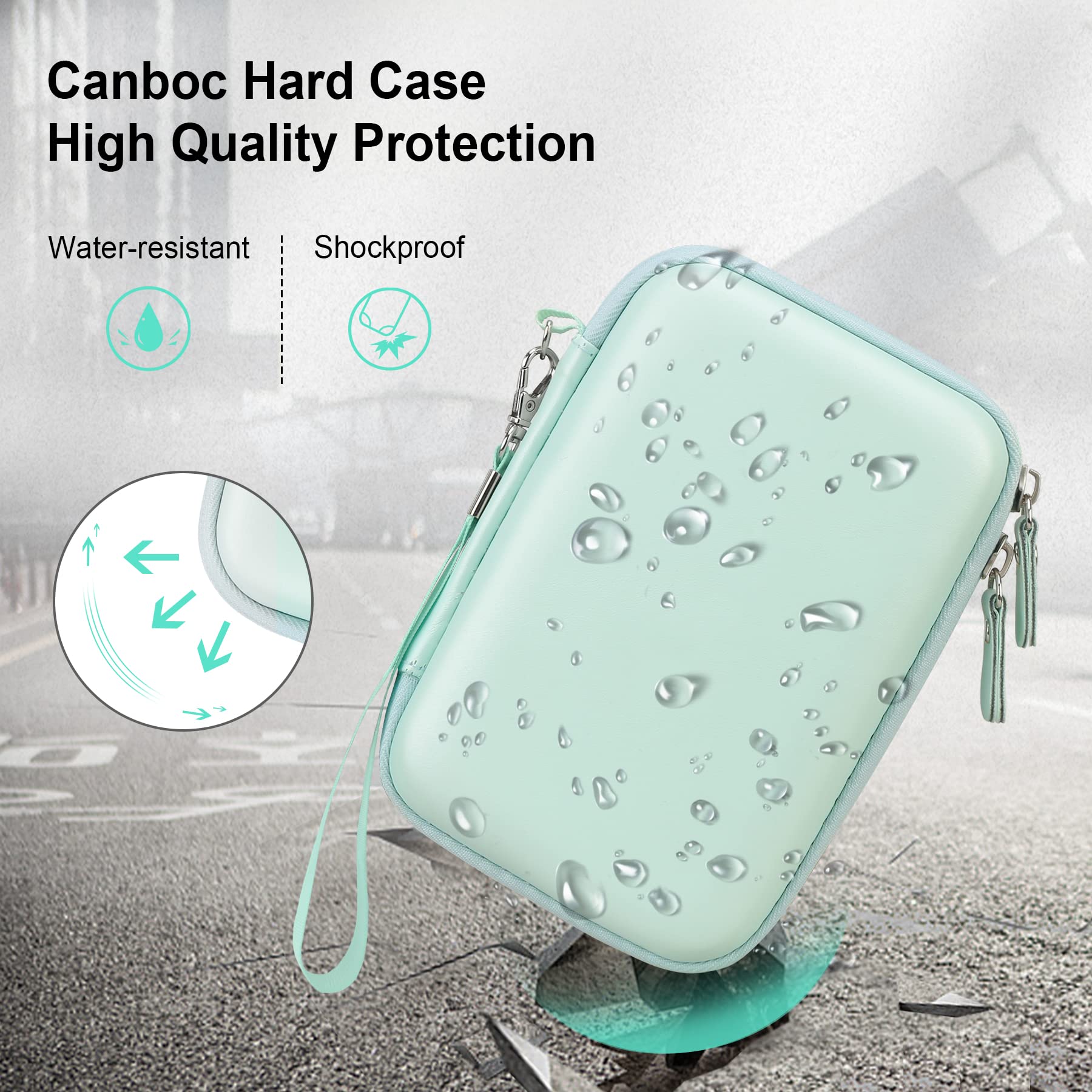 Canboc Hard Carrying Case For Niimbot D11 Portable Bluetooth Handheld Label Printer, Mesh Bag Fits Niimbot D11 Label Tape And Us