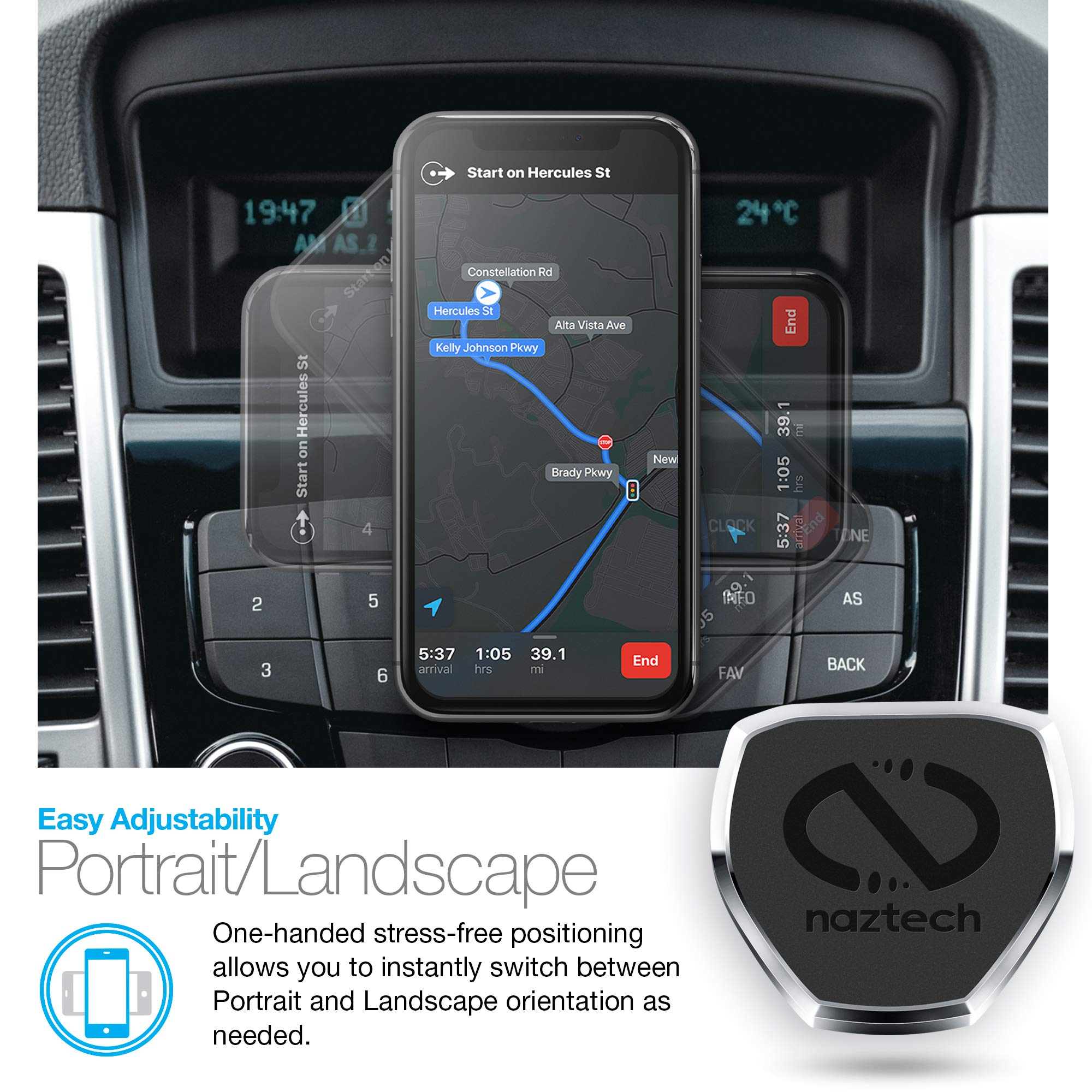 Naztech Magbuddy Car Air Vent Cell Phone Holder Mount [Hands Free - Easily Install] Universal For Iphone 15/14/13 Galaxy S24/S23