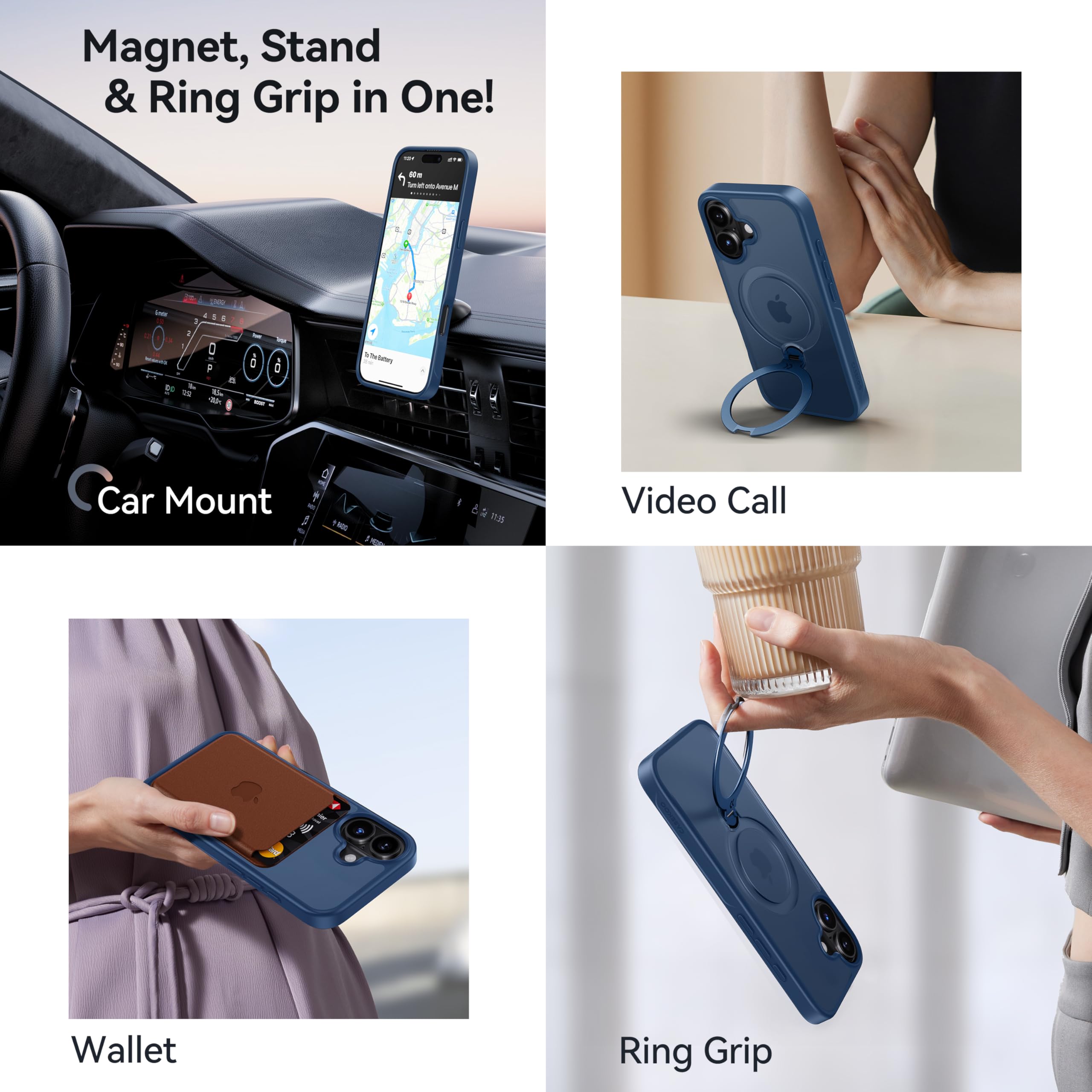 Casekoo For Iphone 16 Case With 360 Upgraded Rotatable Magnetic Stand [Military Drop Protection] [Compatible With Magsafe] Shock