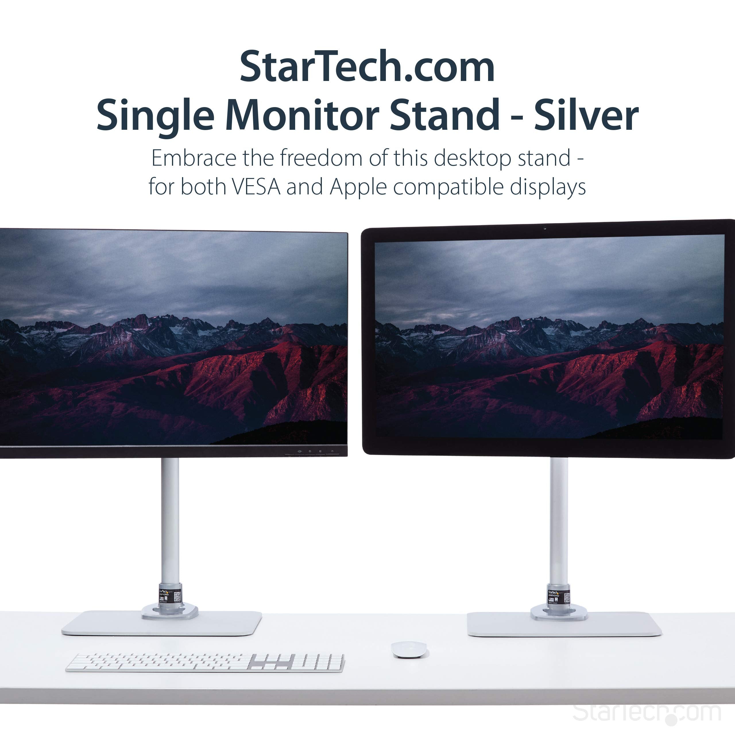 Startech.Com Single Monitor Stand   Adjustable   Supports Monitors 12'' To 34''   Premium   Single Screen Vesa Monitor Mount Sta