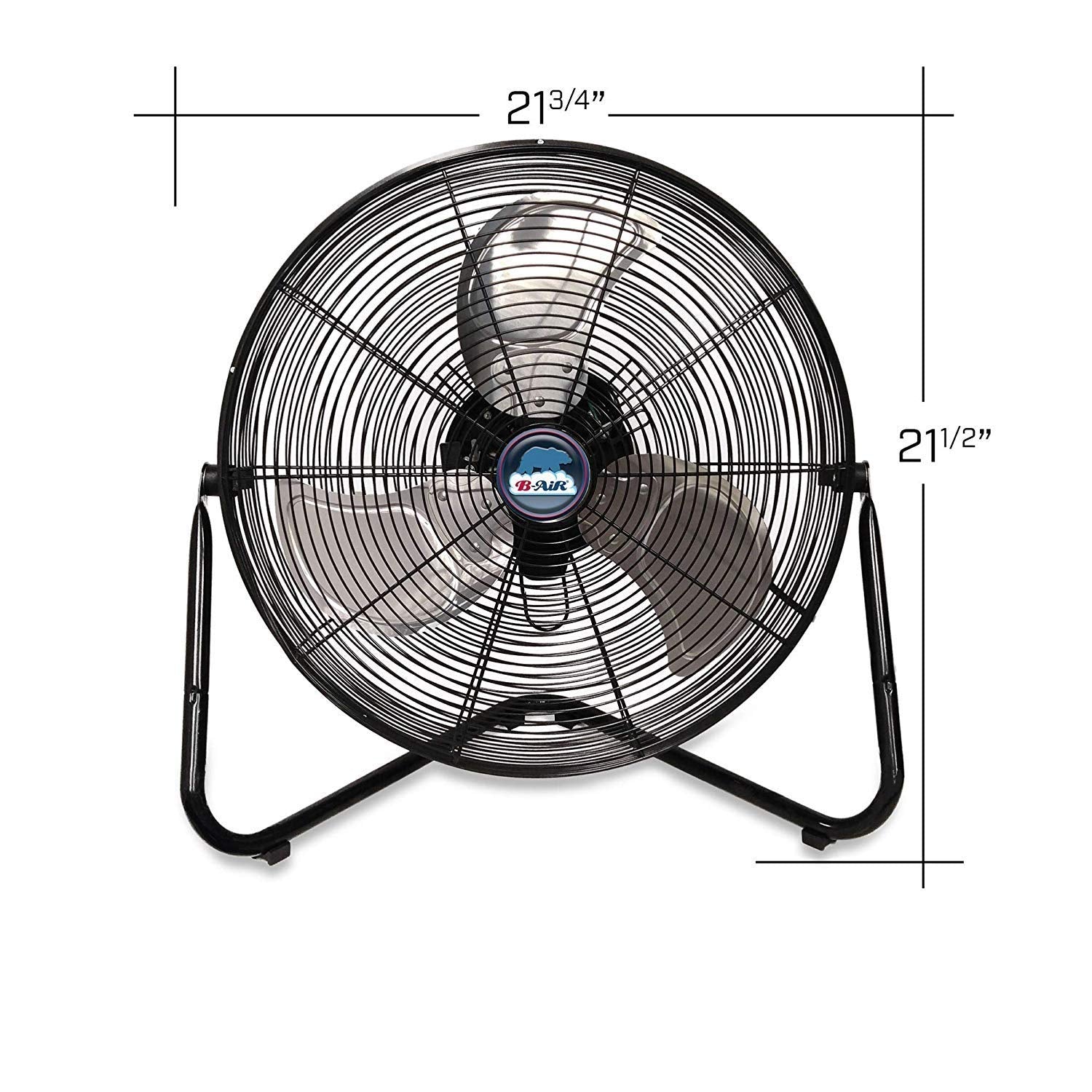 B-Air Firtana-20X 20" High Velocity Metal Floor Fan - Black, Model BA-FT-20X