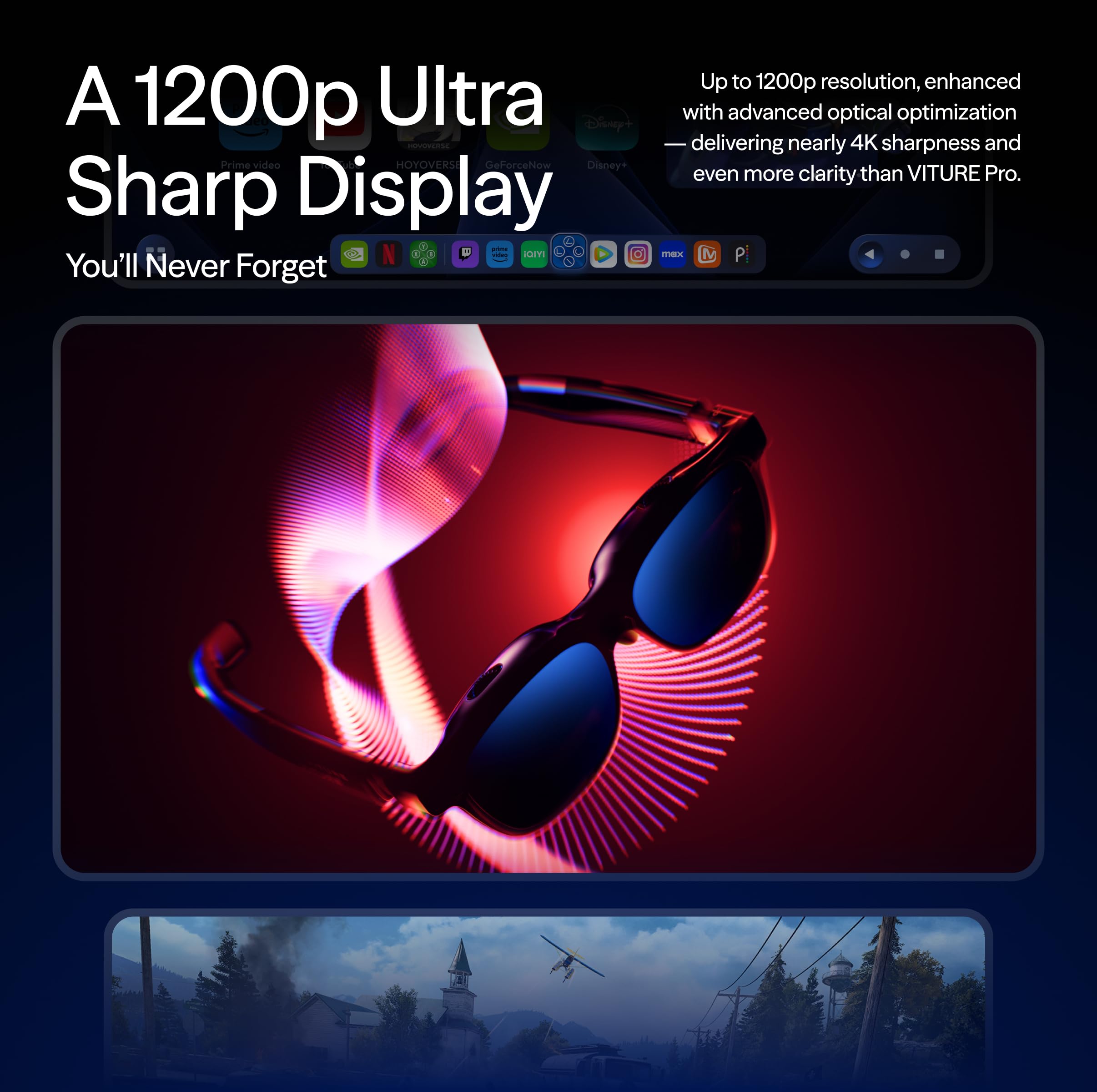 Viture Luma Pro Xr Glasses - 152    1200P Ultra Sharp Display, 1000 Nits, 52 Fov, Dimming Adjustments, For Iphone 16/15, Android