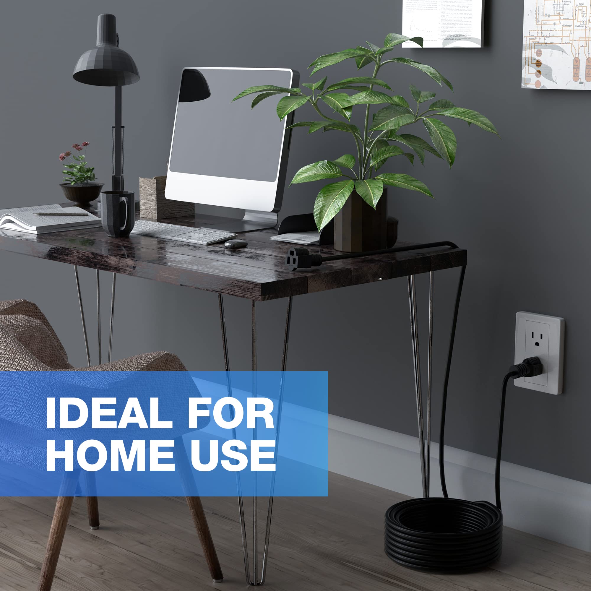 Extension Cord 4 Ft, 3 Prong Extension Power Cord, 16/3 Gauge Flexible Cold, 13A 1625W 16Awg, 3 Prong Electric Cord, Etl, Black