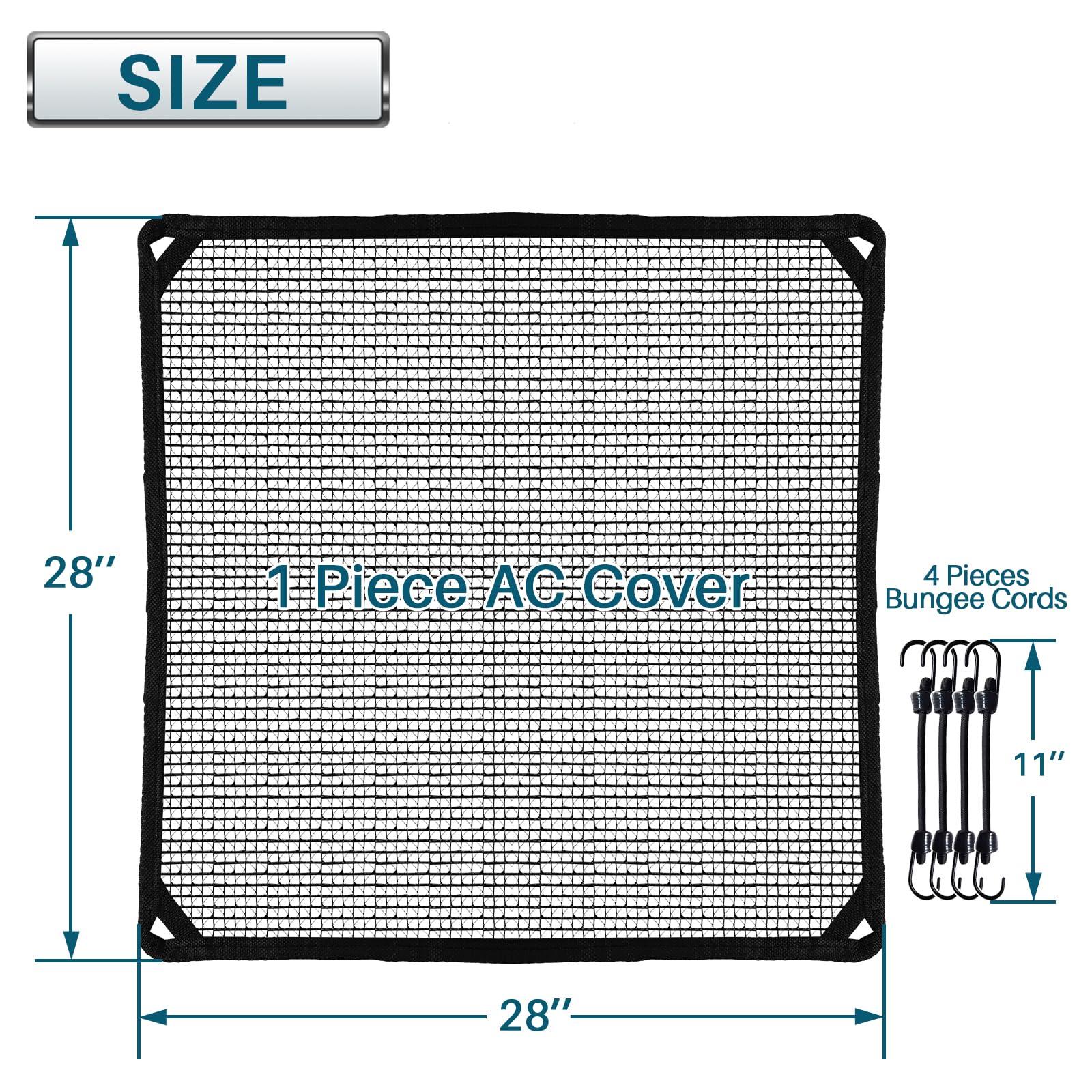 Coarbor 28''X28'' Outdoor Ac Unit Cover Mesh Outside Air Conditioner Compressor Condenser Defender Cover Dog Playpen Cover With