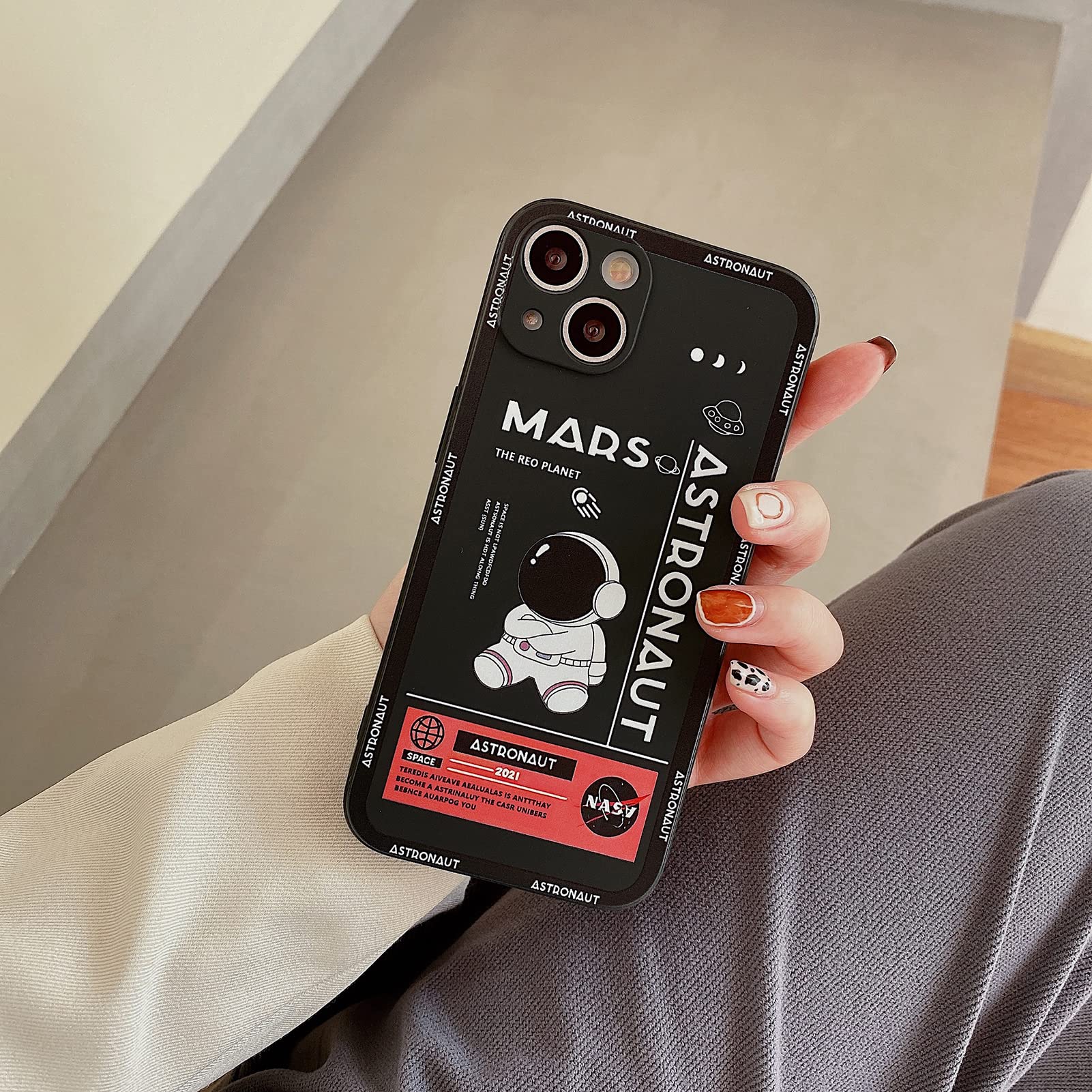Yonds Queen Compatible With Iphone 11 Cute Case, Cool Cartoon Astronaut Space Mars Rocket Design Stylish Bumper Soft Tpu Rubber