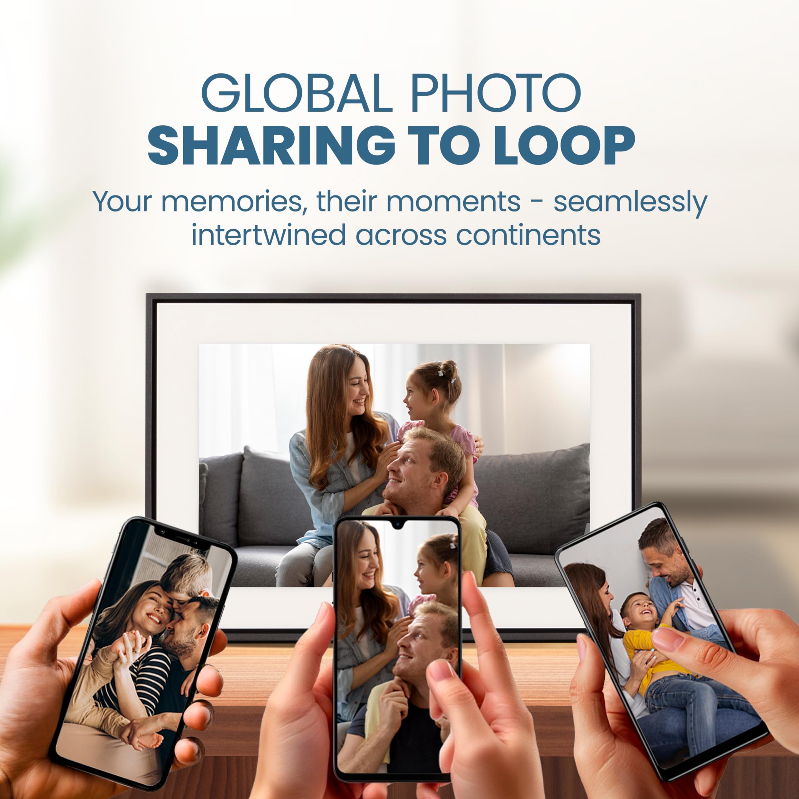 Loop Wi Fi Digital Picture Frame With Touch Screen, 10 Inch Display, The Only Frame To Offer Text Message Photos Direct To Frame
