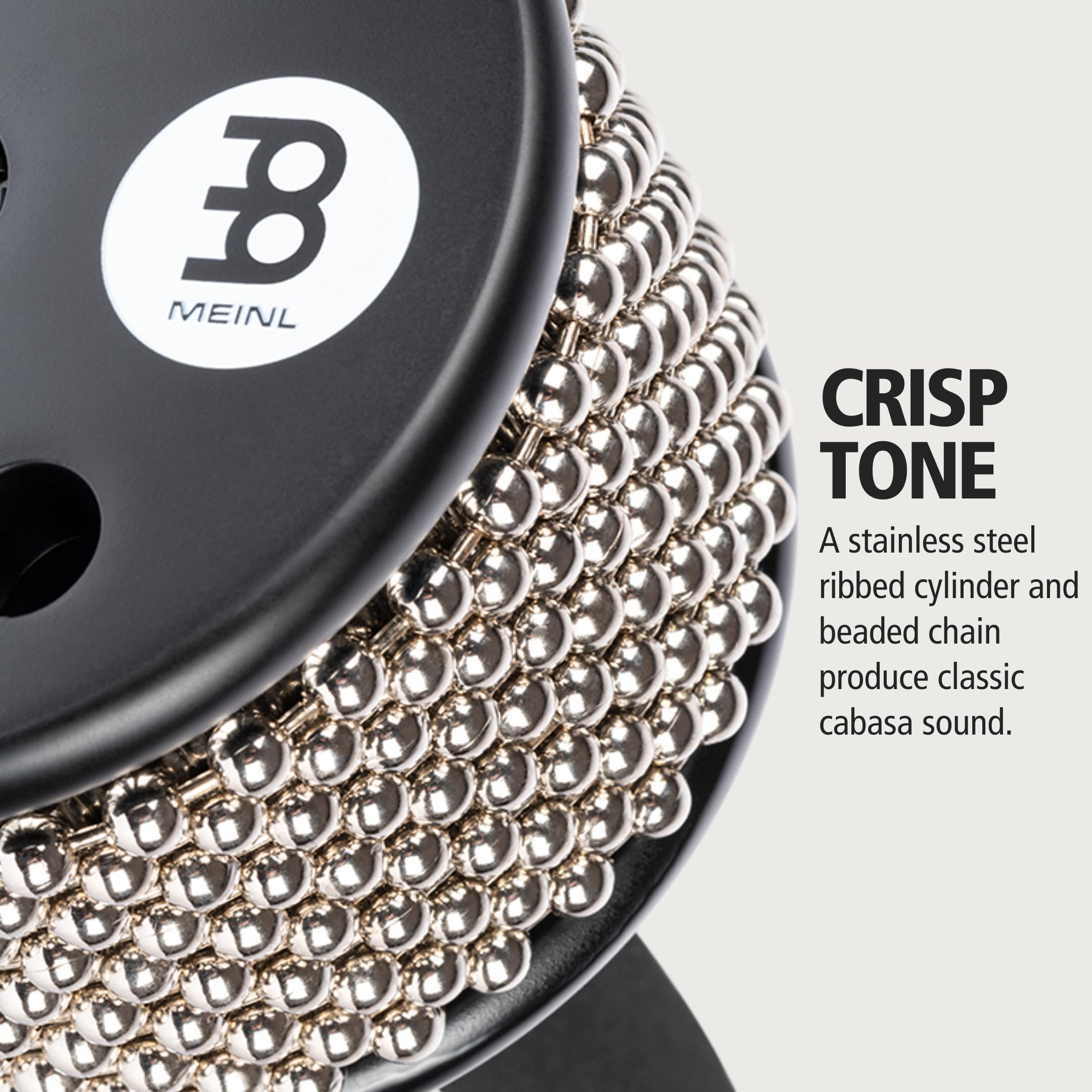 Meinl Percussion Turbo Cabasa With Sound Ports For Extra Projection, Medium Size Wooden Handle With Padded Soft Grip, Steel Cylinder And Chain, 2 Year Warranty, Black, (Ca5Bk)