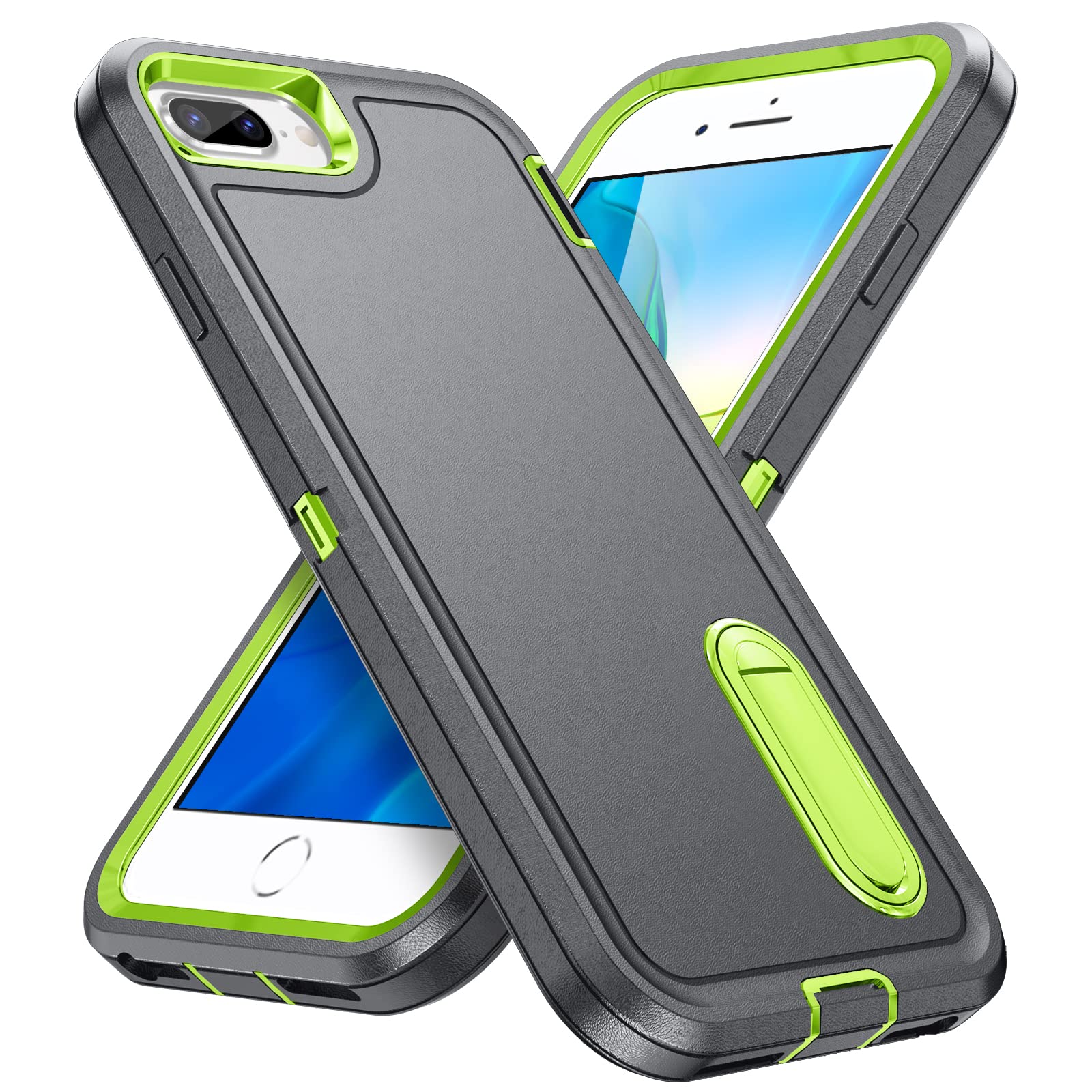 Idweel Iphone 8 Plus Case,Iphone 7 Plus/Iphone 6S Plus/Iphone 6 Plus Case With Build In Kickstand,Heavy Duty Protection Shockpro