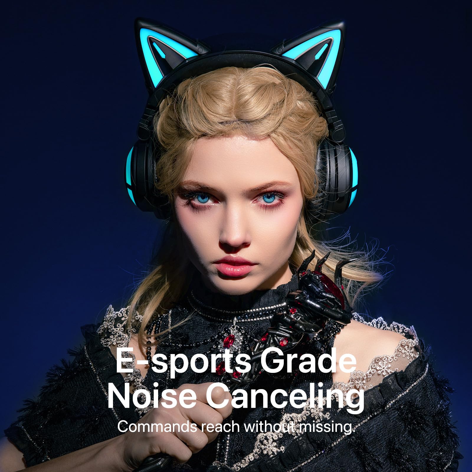 Yowu Cat Ear Headphones Ce, Wired/Wireless Gaming Headsets With Seamless Live Sound Experience For Pc/Pe/Switch/Ps4/Ps5, Built-I