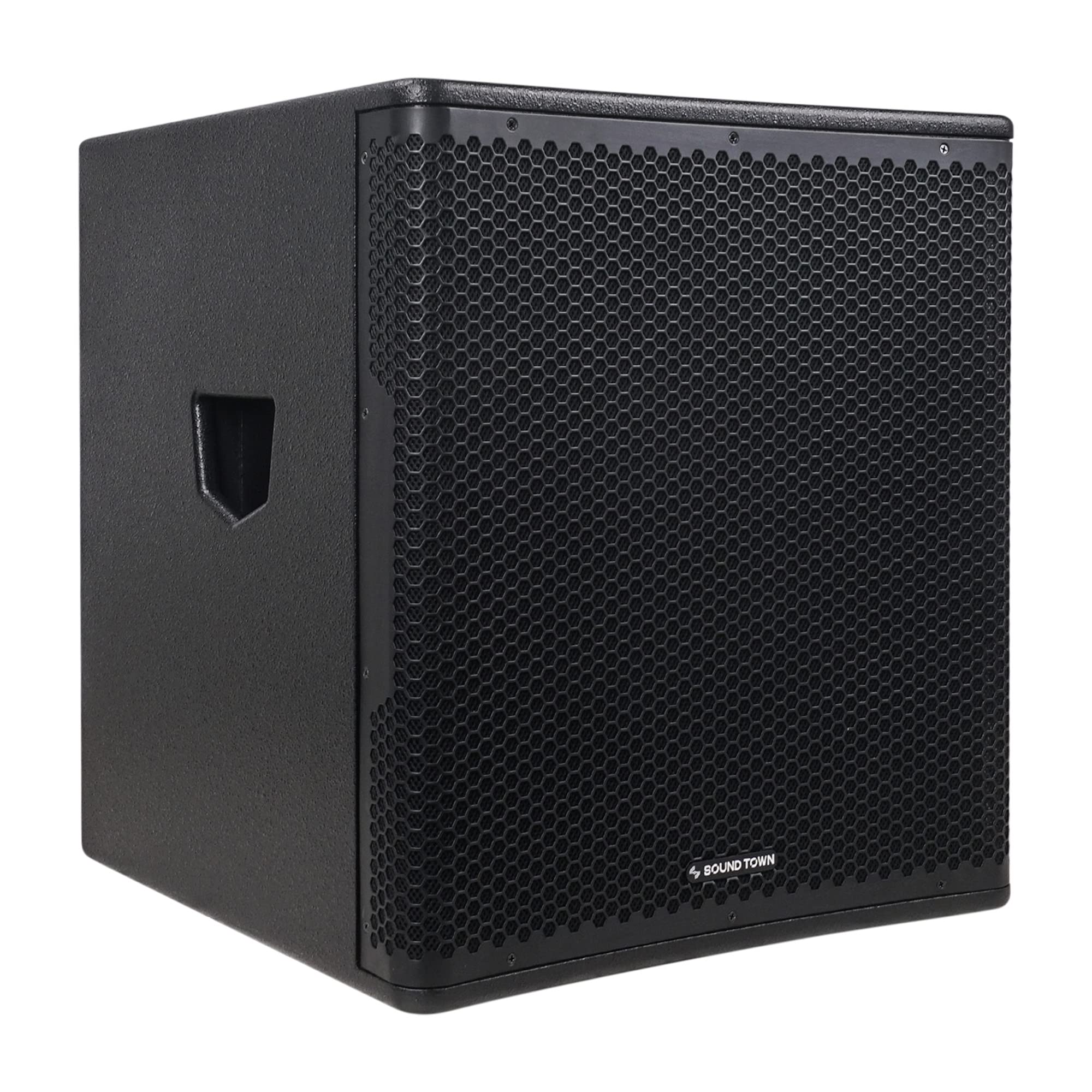 Sound Town Oberon Series 18' 1600W Powered Pa/Dj Subwoofer With Class D Amplifier, Lpf And Selectable Dsp Output Modes, 4' Voice Coil, 100 Oz Magnet, Plywood Black (Oberon 18Spw)