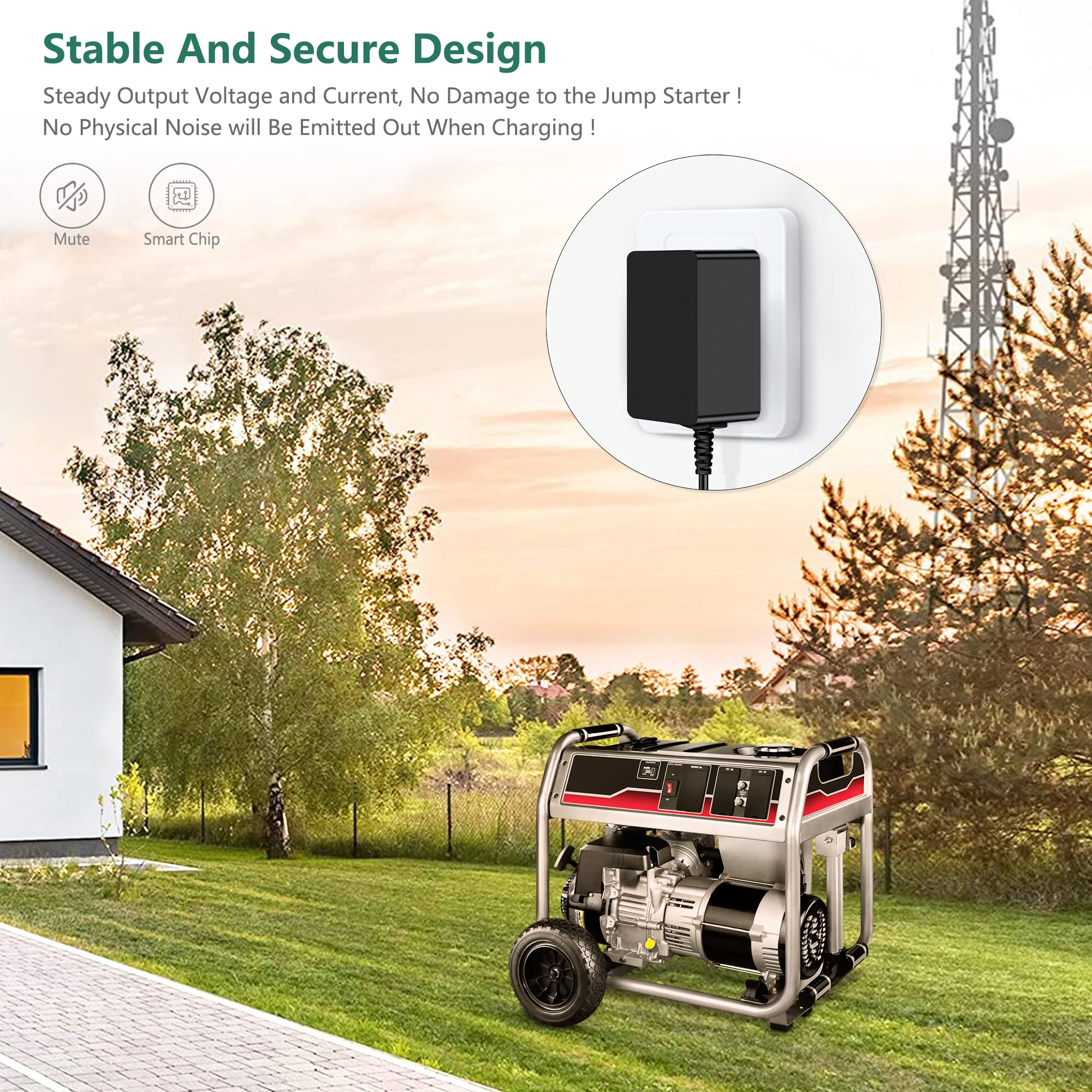 Fite On 12V Ac/Dc Adapter Replacement For Briggs And Stratton B&S Bs B4177Gs 705927 0G5744 Generac Generator 0G9449 Battery Char