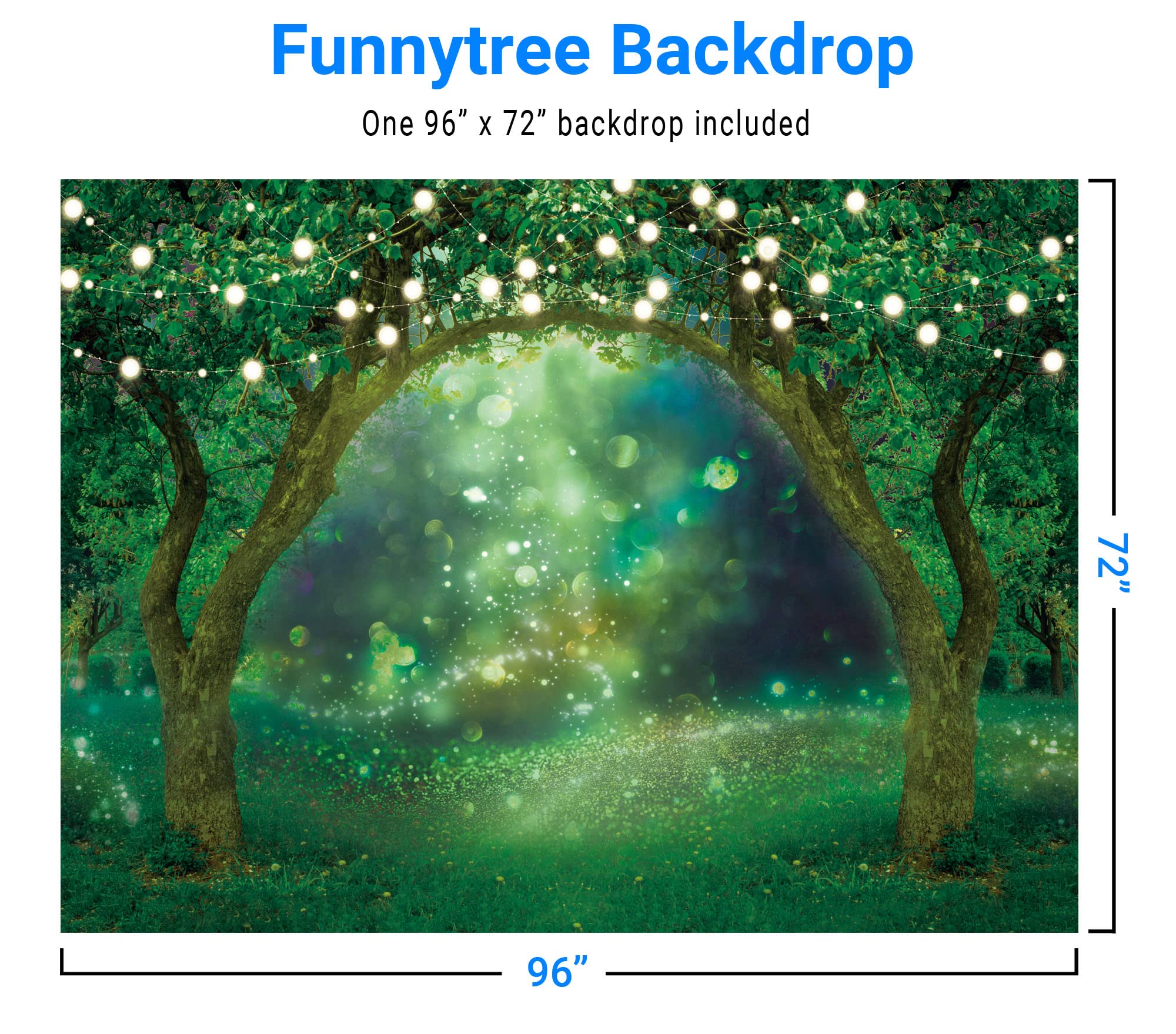 Funnytree 96'' X 72'' Spring Enchanted Garden Backdrop Forest Fairy Wonderland Woodland Background Wedding Baby Shower Birthday