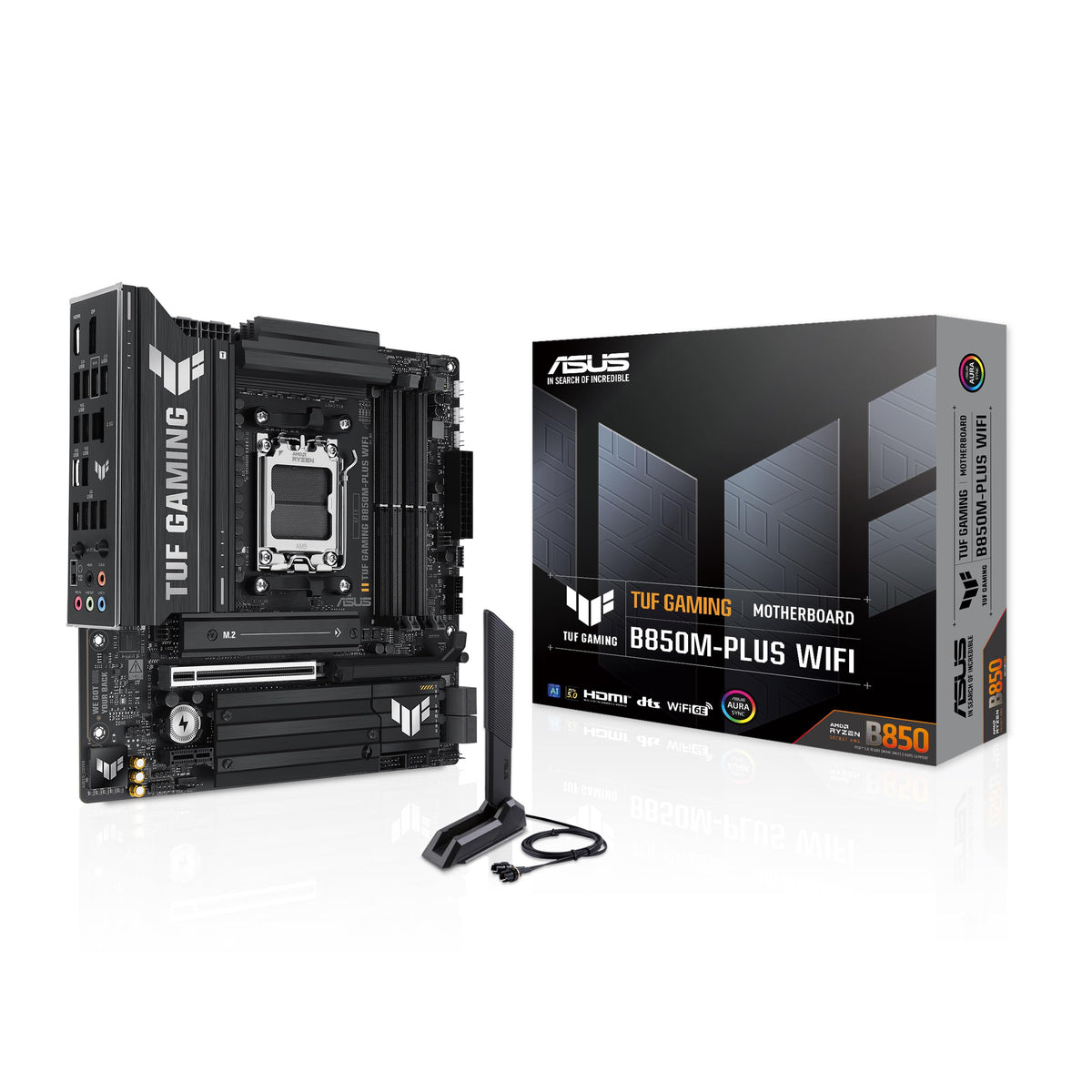 Asus Tuf Gaming B850M Plus Wifi Amd Am5 B850 Matx Motherboard, 14+2+1 80A Drmos Stages, Ddr5, Pcie 5.0, 3X M.2, Wi Fi 6E, 2.5Gb