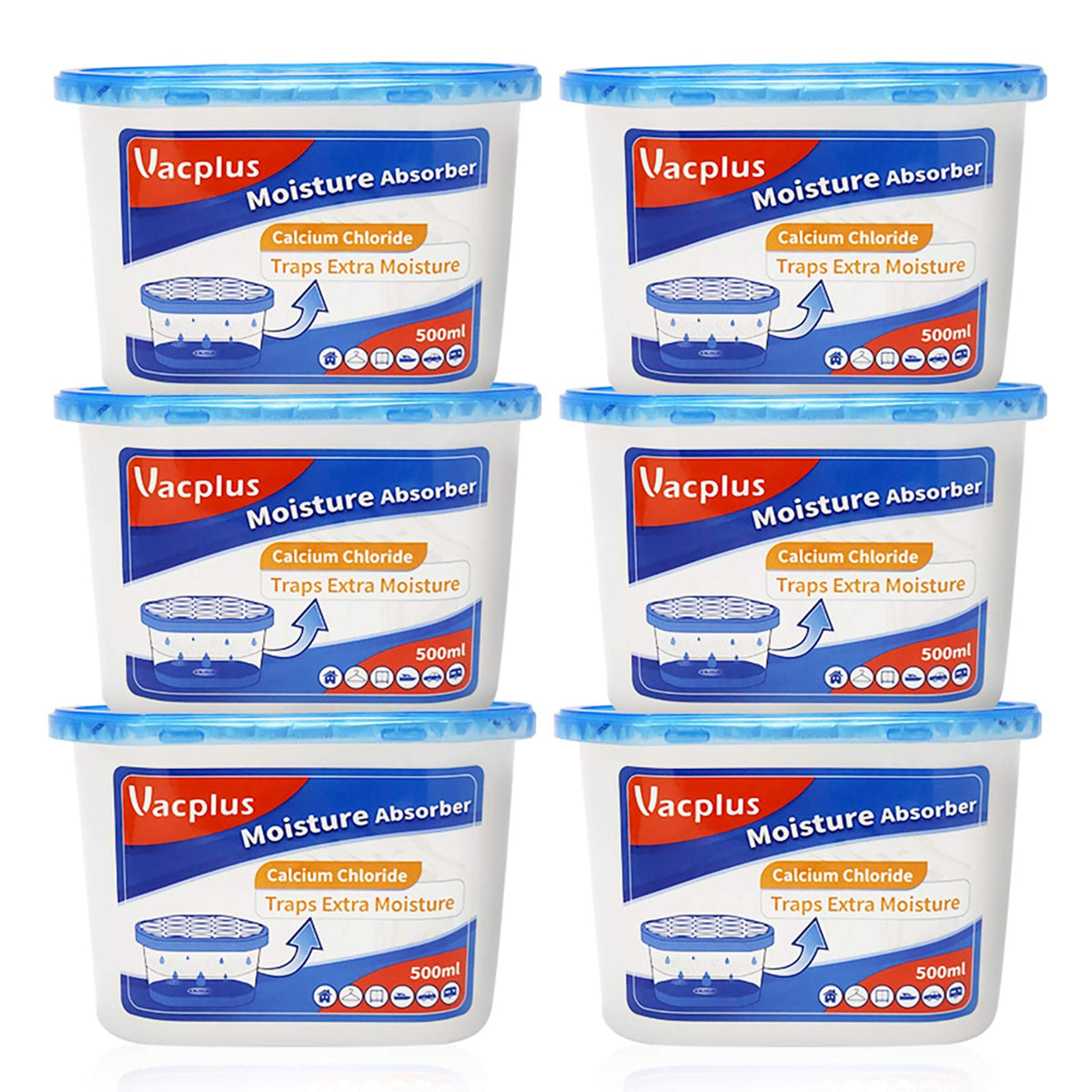 ?????????????? Moisture Absorber Boxes (6 Pack), 10.5 Oz, Unscented Humidity Absorbers Attracts Extra Moisture From Your Bathroo