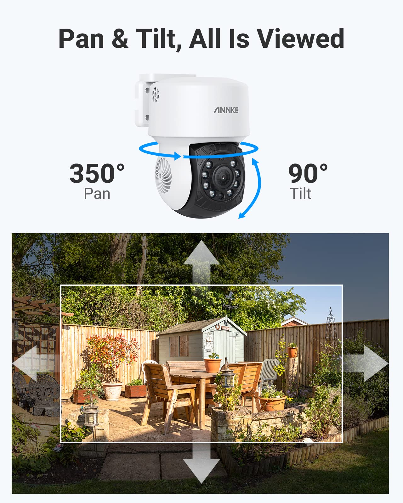 Annke 1080P 2Mp Ahd Cctv Home Surveillance Dome Pt Wired Camera With 350 Pan And 90 Tilt, 100Ft Ir Night Vision, Ip65 Weatherpro