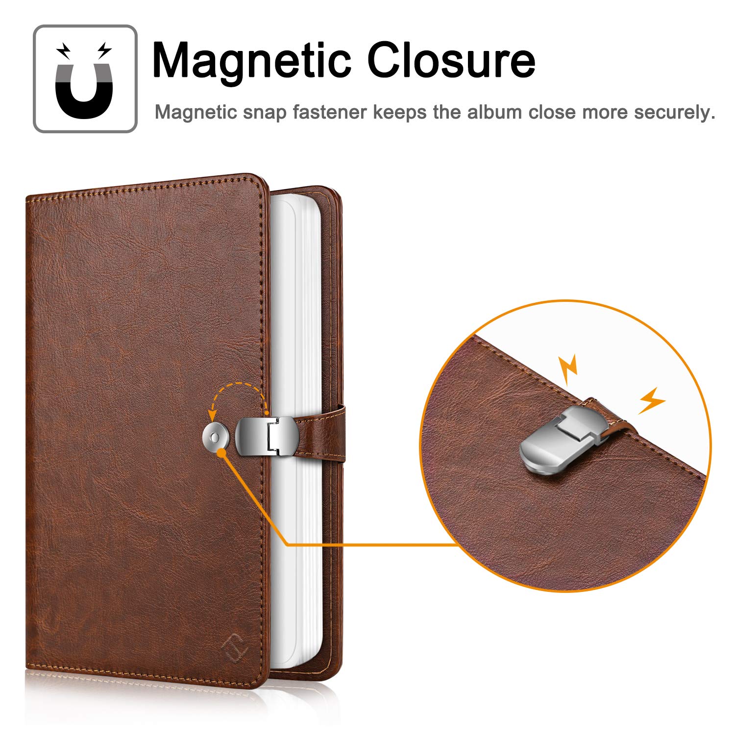 Fintie Small Photo Album For 3.5X4.5 Inch Films   64 Pockets Albums For Fujifilm Instax Wide 400/ Wide 300/ Polaroid Now+/ I Typ