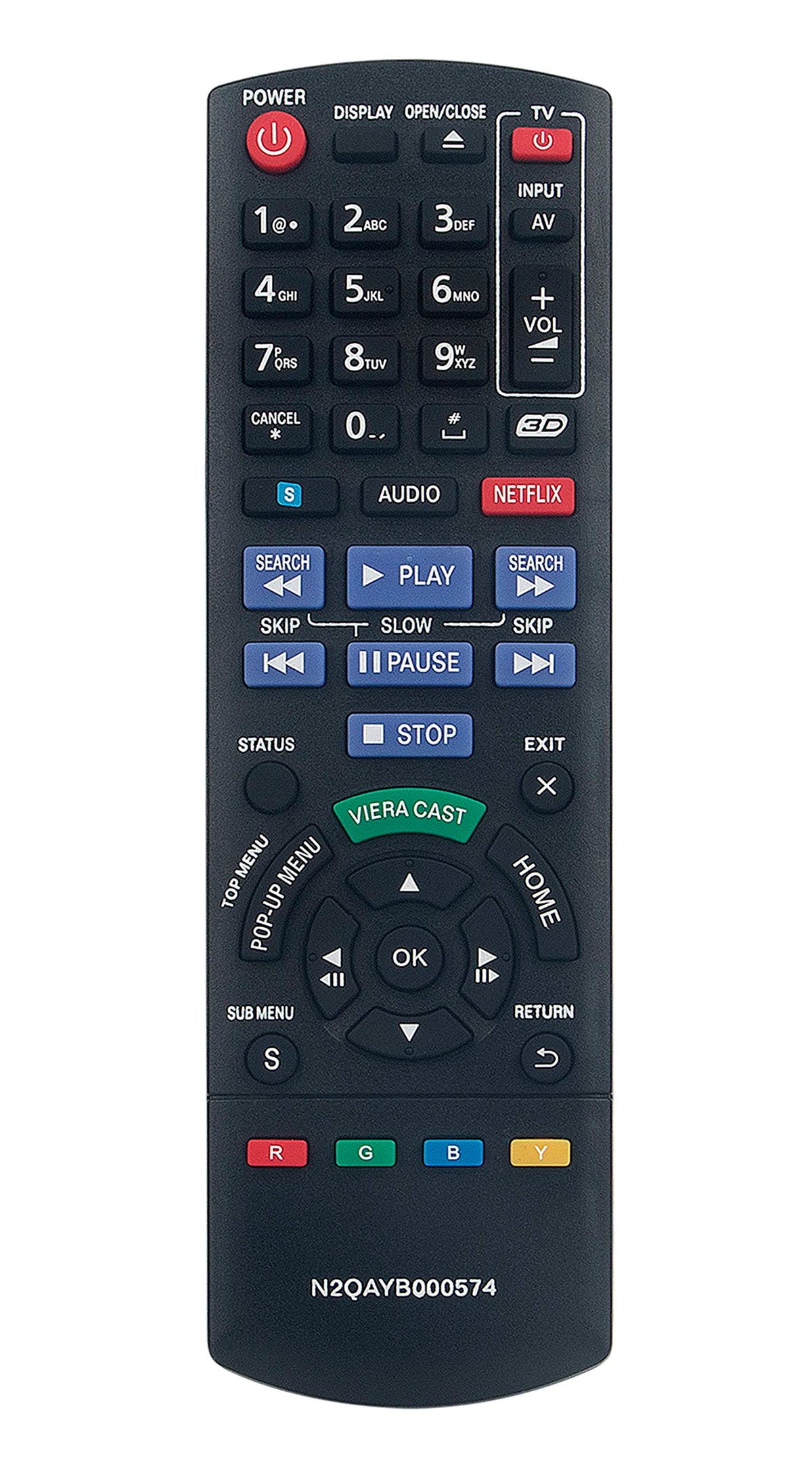 New N2QAYB000574 Replaced Remote fit for Panasonic DMP-BDT210 DMP-BDT110 DMP-BDT215 DMP-BDT310 DMPBDT210 DMPBDT110 DMPBDT215 DMPBDT310 Blu-Ray Disc Player