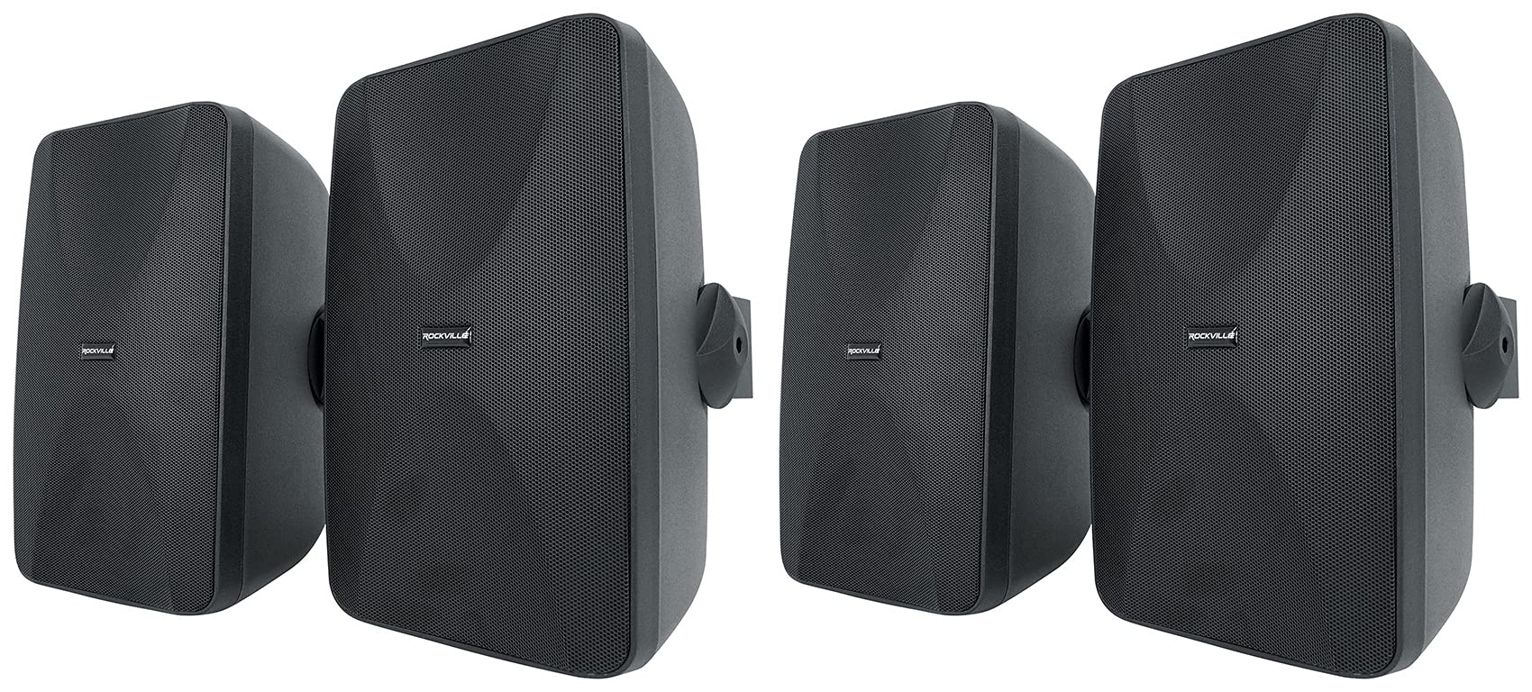 Rockville Commercial Audio Bundle: (4) WET-6525B 6.5 70V Indoor/Outdoor Wall Speakers, IP55 Weather Resistant, 4-Piece