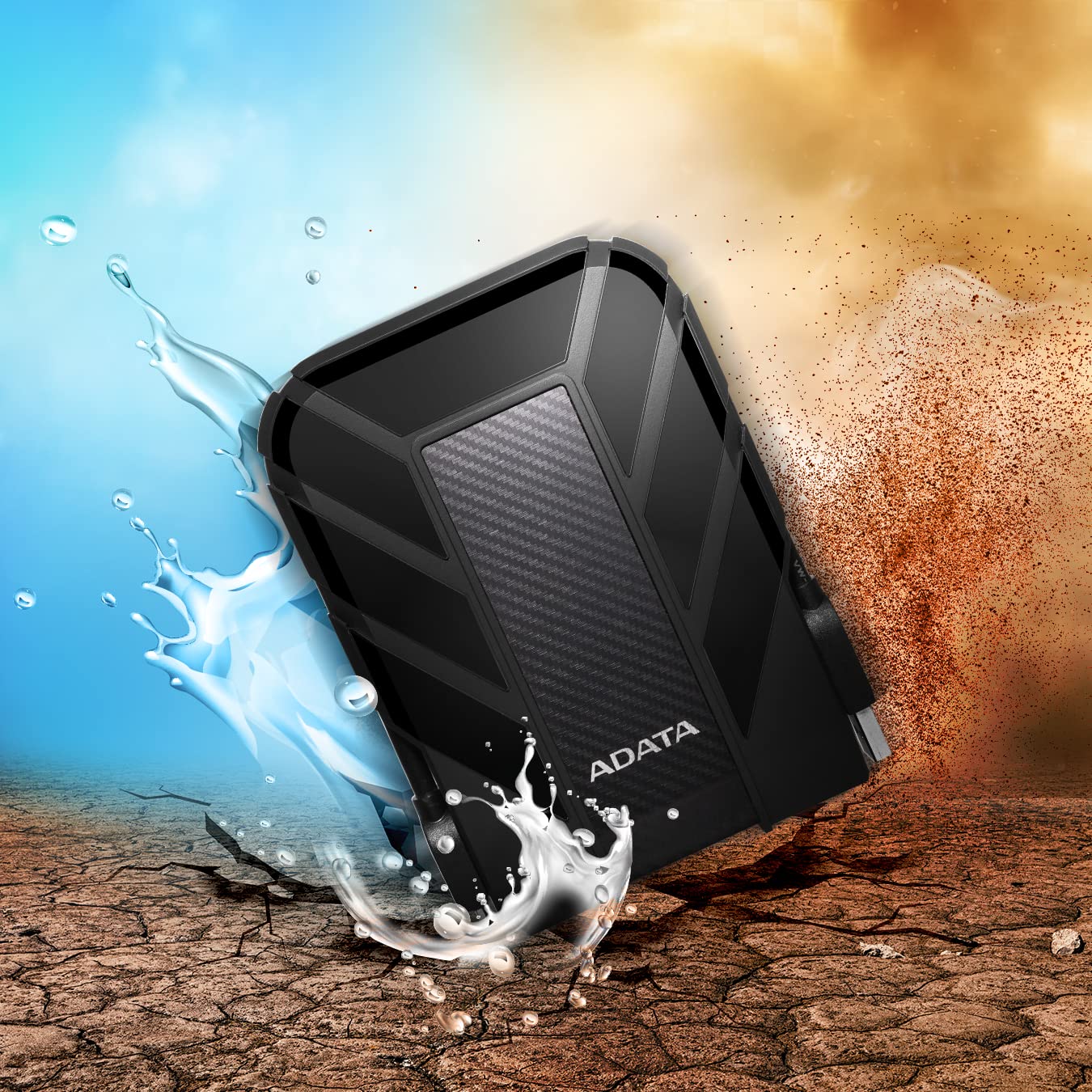 Adata Hd710 Pro 1Tb Usb 3.1 Ip68 Waterproof/Shockproof/Dustproof Ruggedized External Hard Drive, Black (Ahd710P-1Tu31-Cbk)