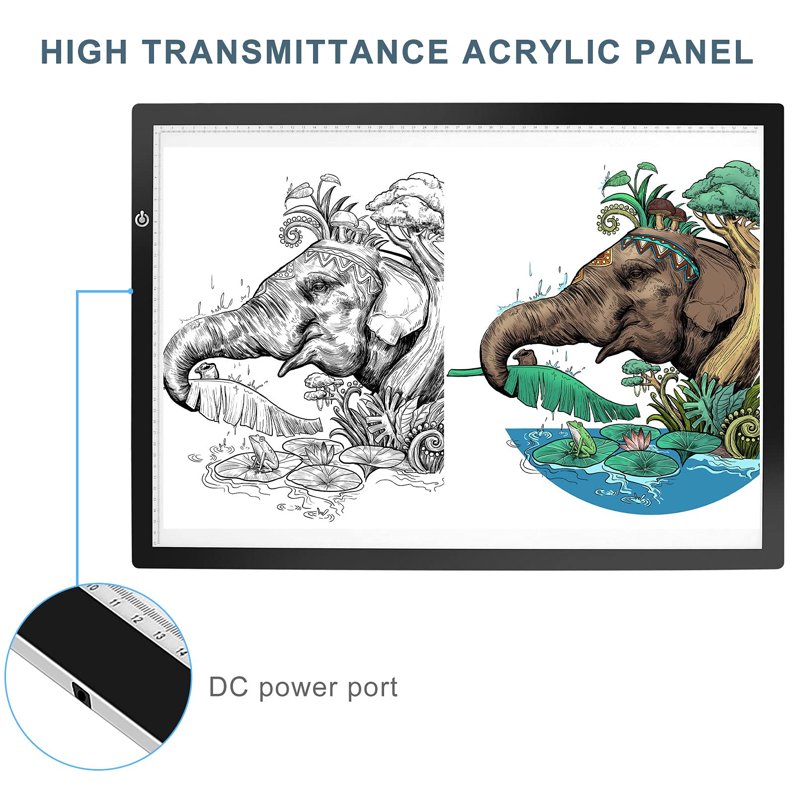 Litenergy A2 Led Copy Board Light Tracing Box, Ultra Thin Adjustable Artcraft Led Trace Light Pad For Tattoo Drawing, Streaming,