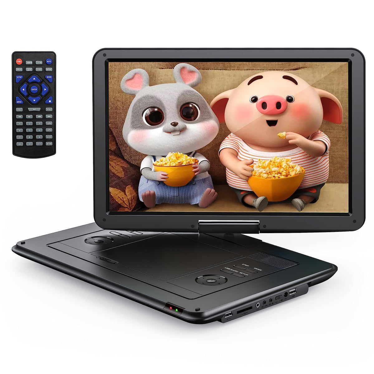 Yoton 17.5' Portable Dvd Player With 15.5' Hd Swivel Screen For Car And Kids, 4 6 Hours Working Time With Built In Battery, Dual Stereo Speakers, Usb/Sd/Av/Audio/Gamepad Support [Not Support Blu Ray]