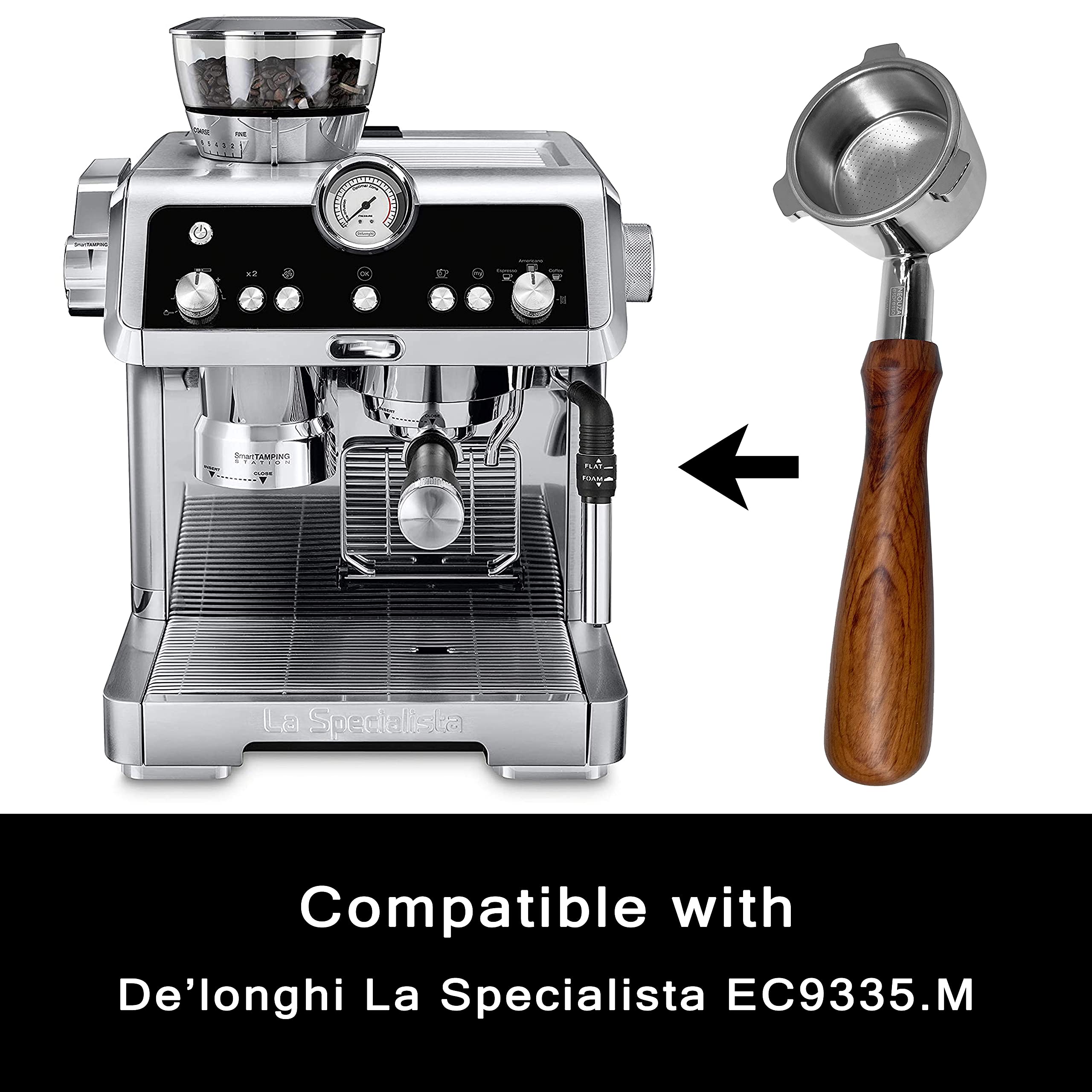 Neouza 51Mm Bottomless Portafilter Compatible With De'Longhi La Specialista Coffee Espresso Machine Ec9335 9155 9355 9665