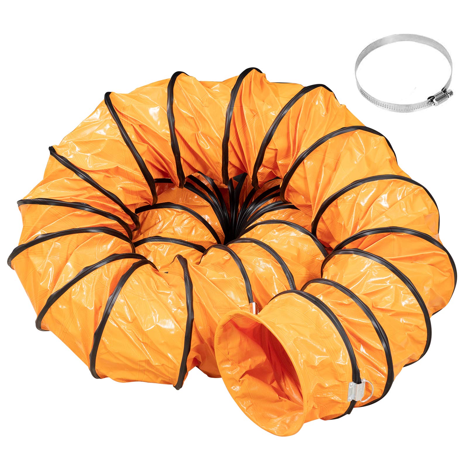 AlorAir 8 PVC Flexible Duct Hose for CleanShield HEPA 550 Air Scrubber and PureAiro HEPA Max 770/870/970, Easy Storage (8 Inch x