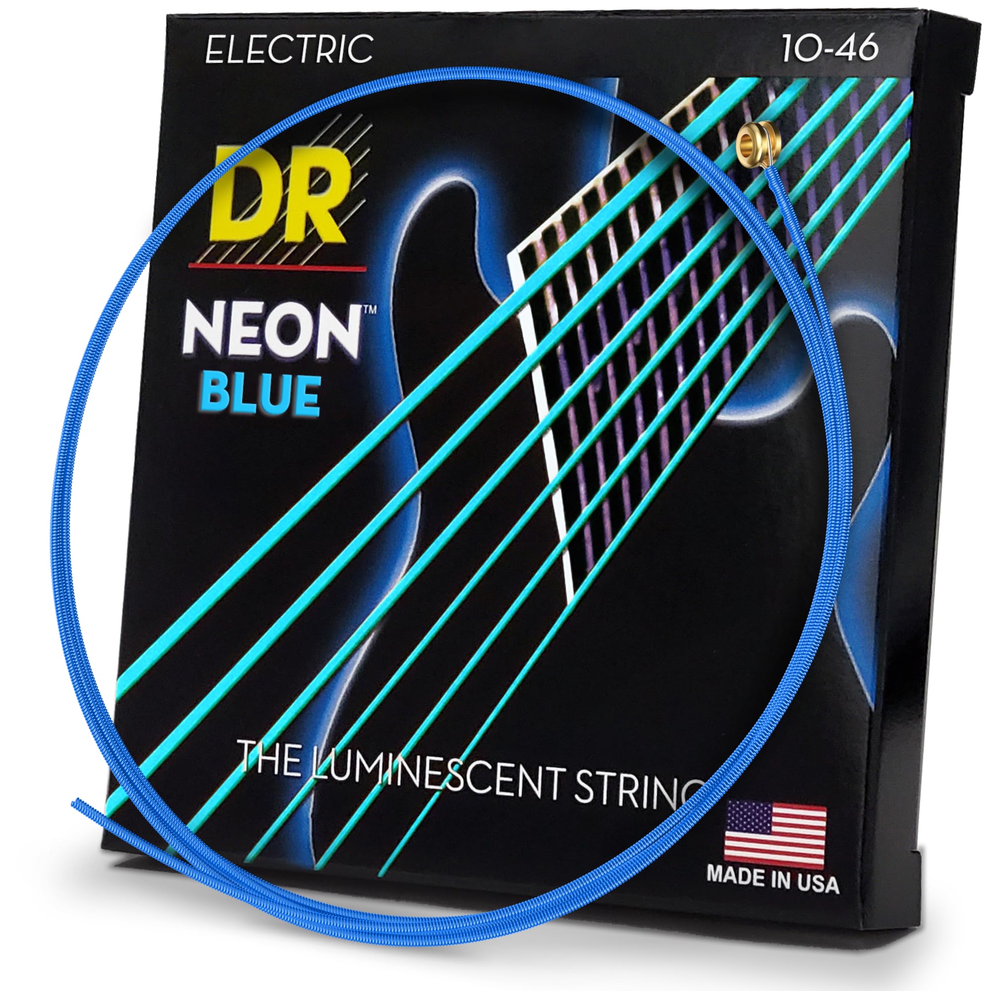 DR Handmade Strings DR Hi-Def Neon Blue Medium Electric Guitar Strings (NBE-10)