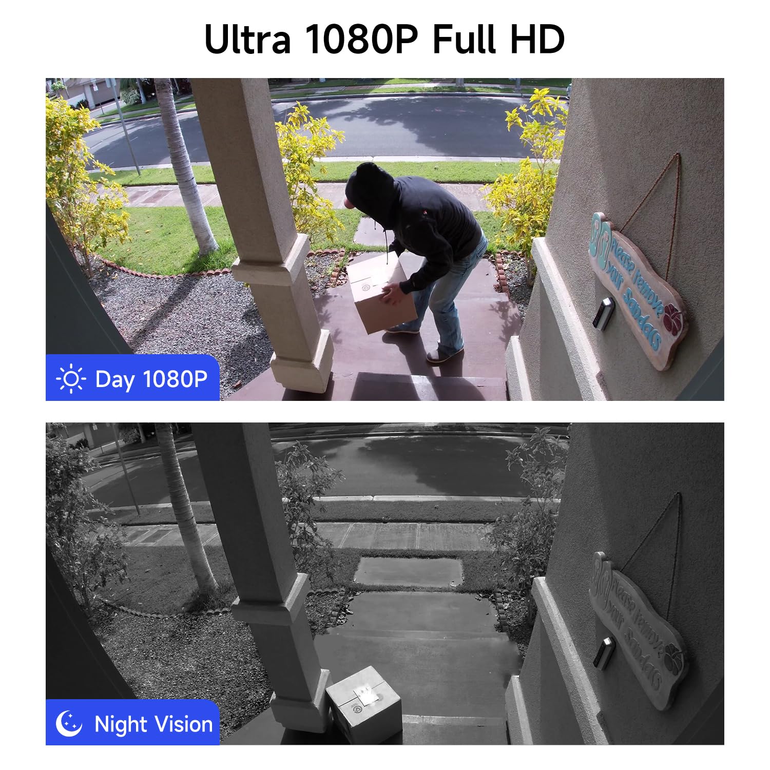 Xvim 8Ch 1080P Wired Security Camera System With 64G Sd Card, Mini 4Pcs Security Camera System Outdoor, Night Vision, Remote Access, Waterproof