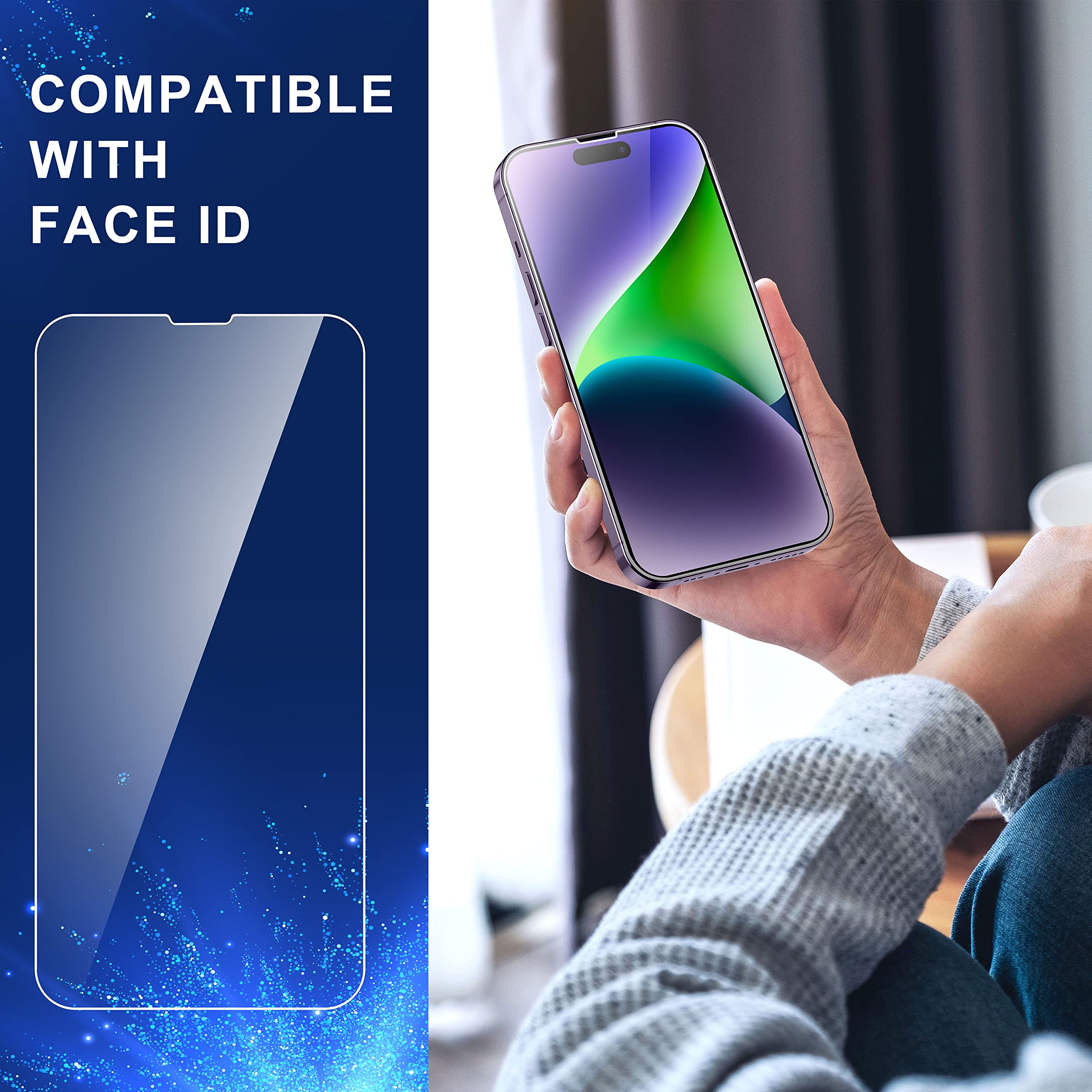 Impactstrong Shatterproof Tempered Glass Screen Protector For Iphone 14 Pro [Easy Installation Frame] [Bubble Free] [9H Hardness