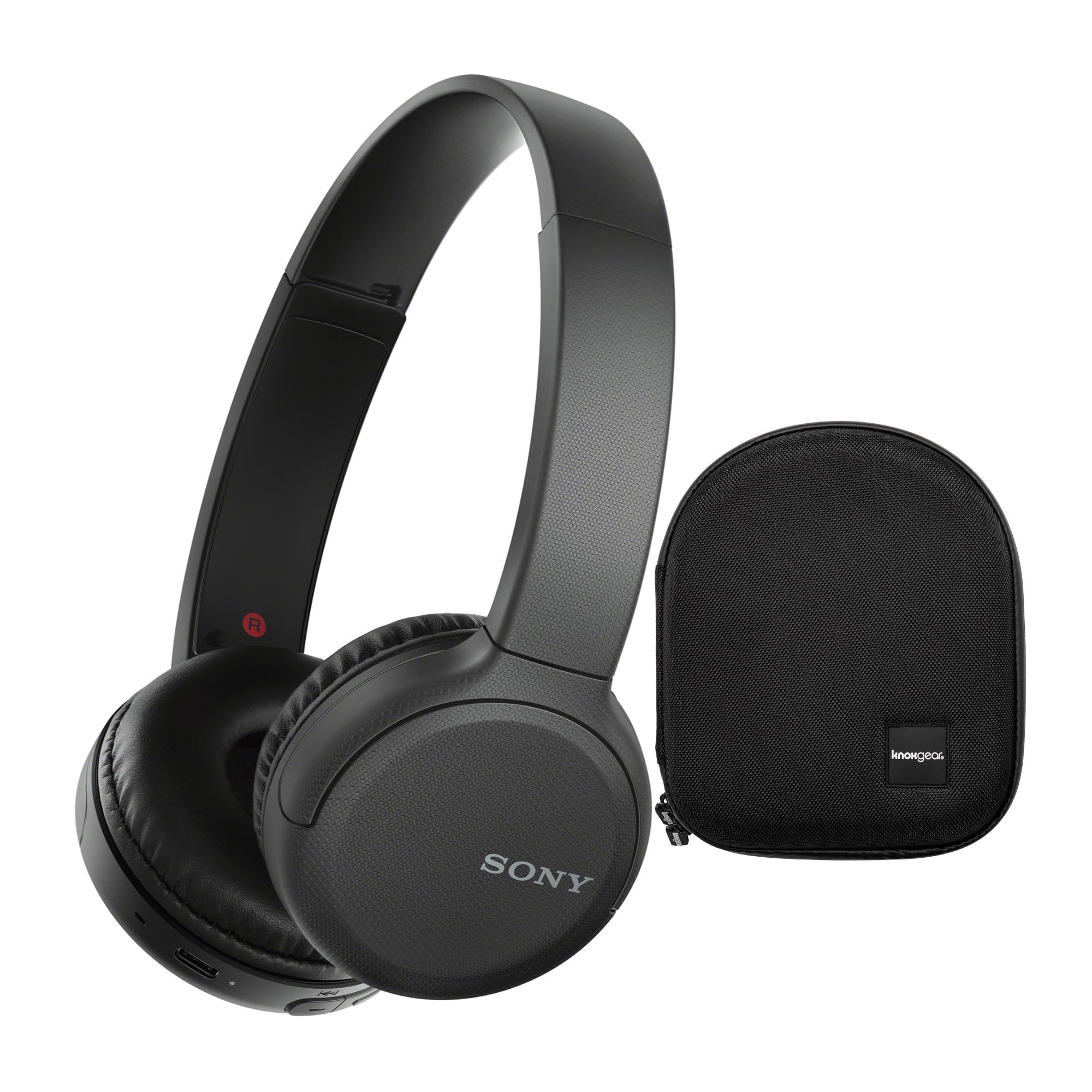 Sony Wh Ch510 Wireless On Ear Headphones, Black (Whch510/B) With Knox Gear Hard Shell Case Bundle (2 Items)