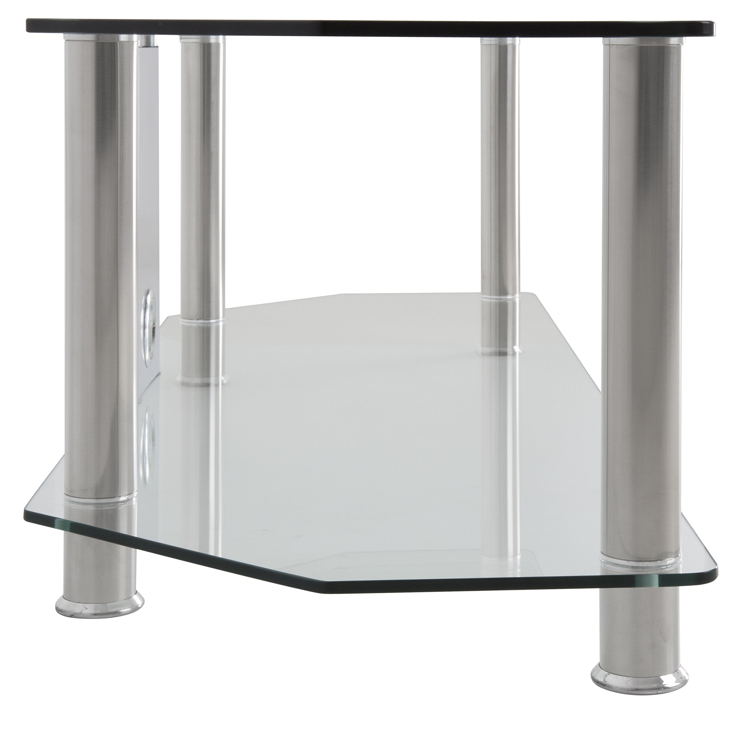 Avf Steel Tv Stand With Cable Management For Up To 65' Tvs In Clear/Chrome