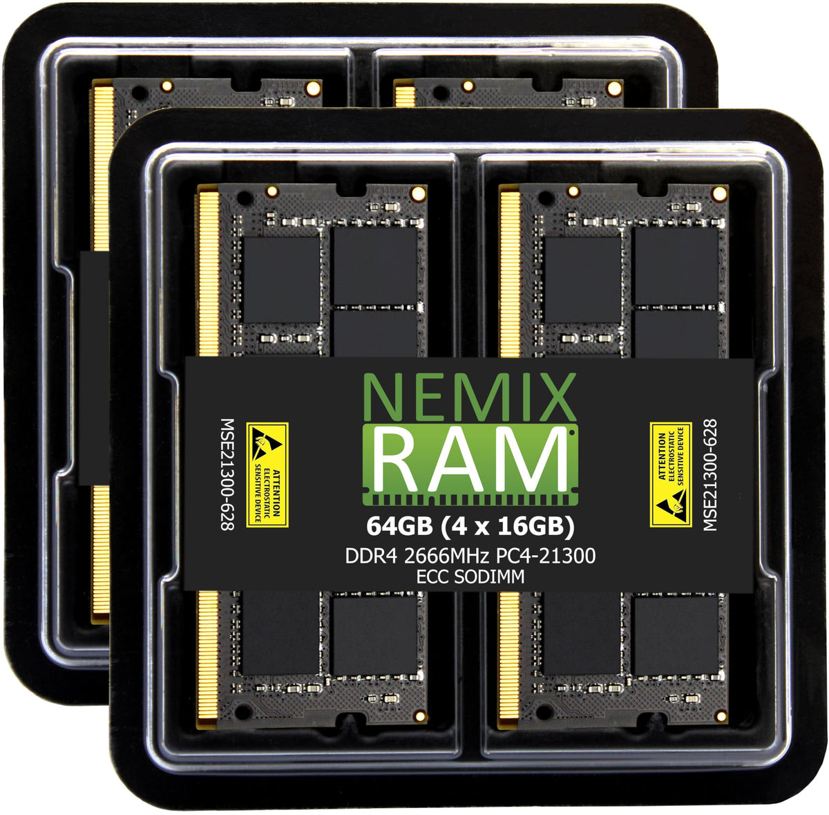 Nemix Ram 64Gb (4X16Gb) Ddr4 2666Mhz Pc4 21300 2Rx8 1.2V 260 Pin Ecc Unbuffered Sodimm Kit Workstation, Nas Memory