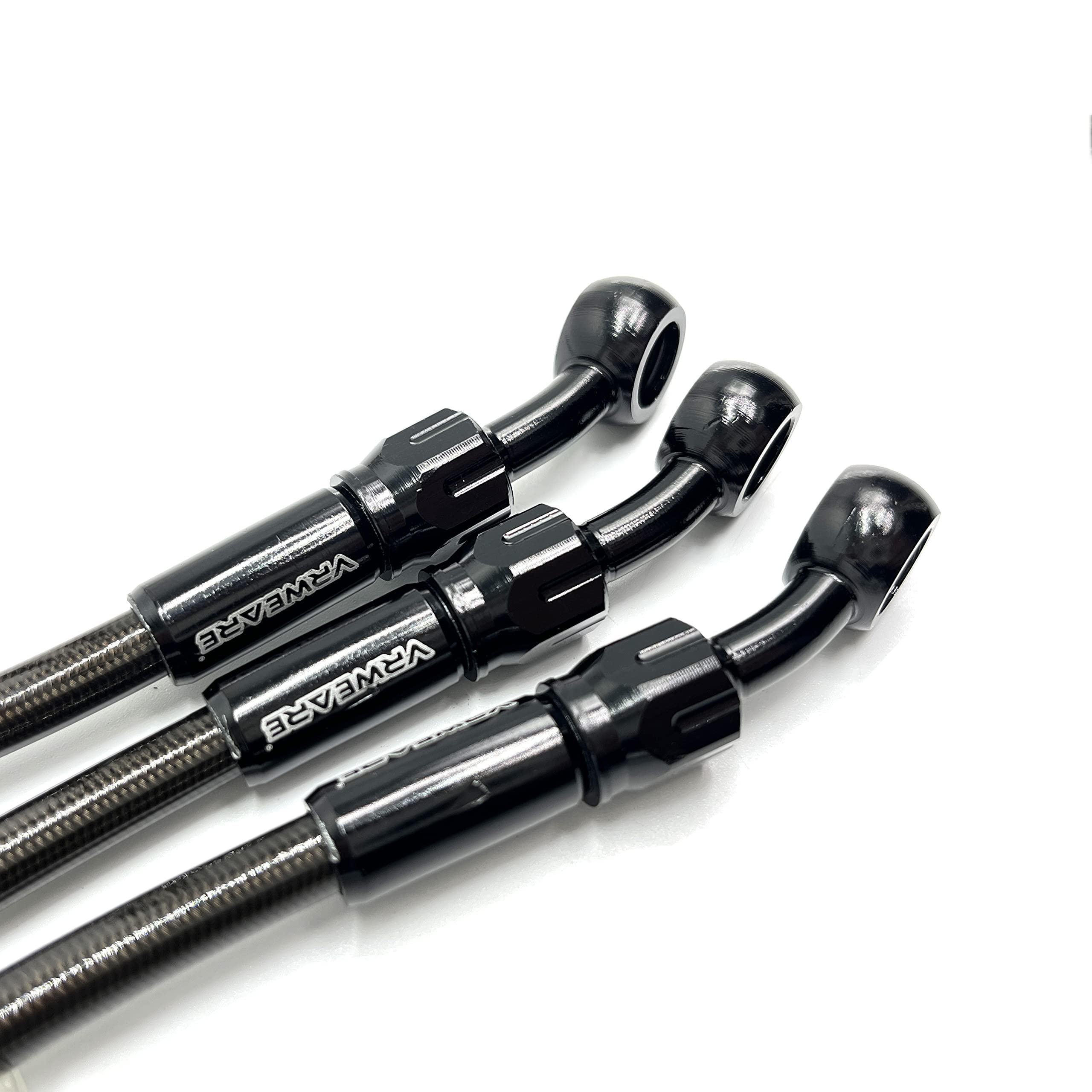 Vrweare An3 28 90 Degree M10 Stainless Steel Braided Motorcycle Brake Hose Line Oil Pipe With 360 Degree Rotatable Banjo Fit For