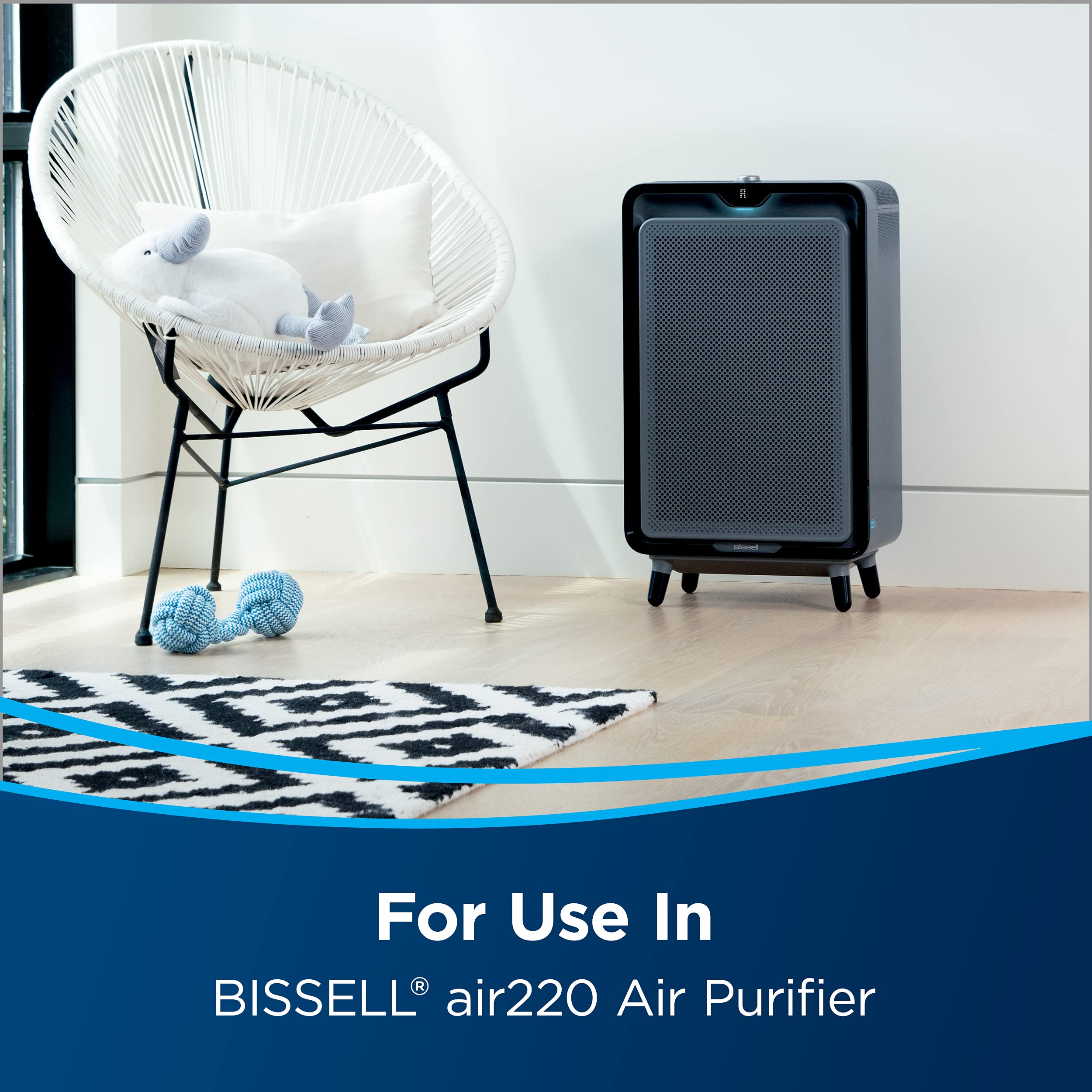 Bissell Air220 Air Purifier Replacement Hepa + Pre Filter And Activated Carbon Filter Pack, 3315, Black