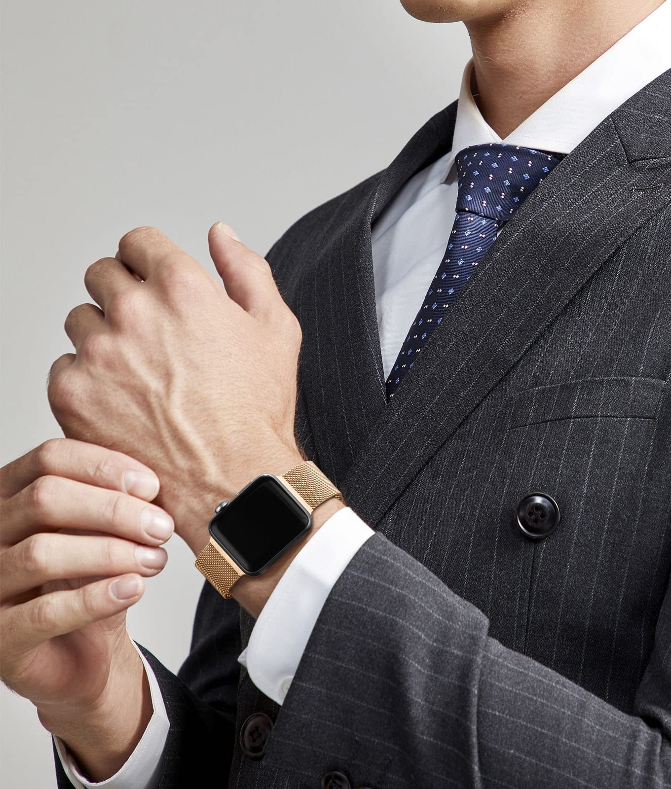 Rabini Compatible With Apple Watch Band 46Mm 42Mm 44Mm 45Mm 49Mm 38Mm 40Mm 41Mm For Women Men, Stainless Steel Mesh Magnetic Met