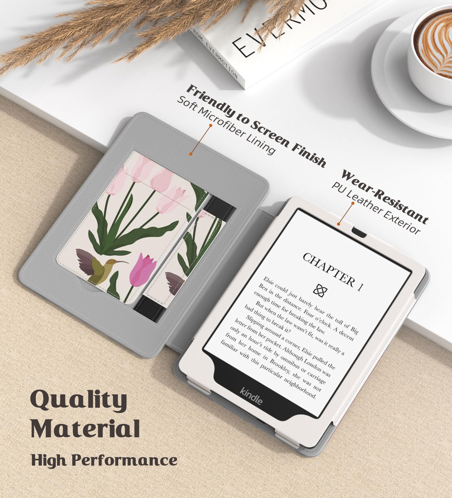 Moko Case For 6.8'' Kindle Paperwhite(11Th Generation 2021) And Kindle Paperwhite Signature Edition, Slim Pu Shell Cover Case Wi