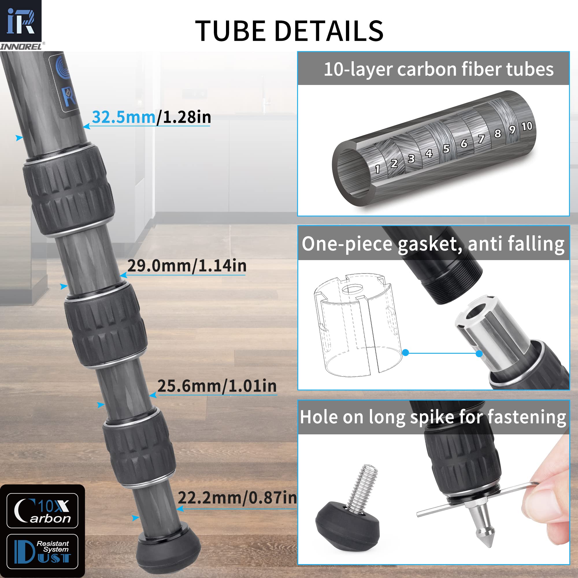 Carbon Fiber Tripod Innorel Gt324C Professional Compact Portable Tripod For Digital Dslr Camera Heavy Duty Camera Stand Support