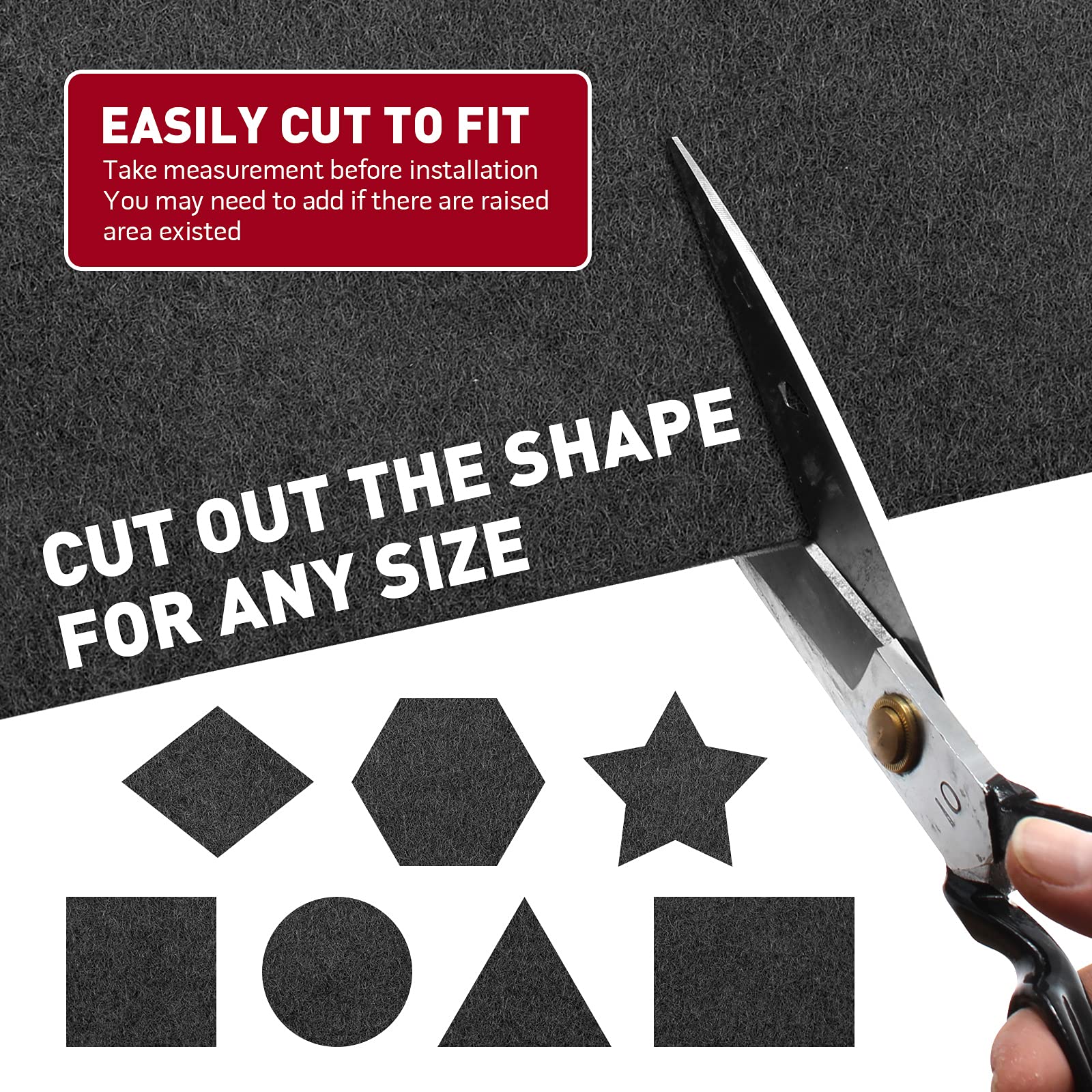 Modigt 40'' By 70'' Underfelt Carpet For Rv, Boat, Truck, Speaker Box, Door Liner, Desk (Mid Gray)