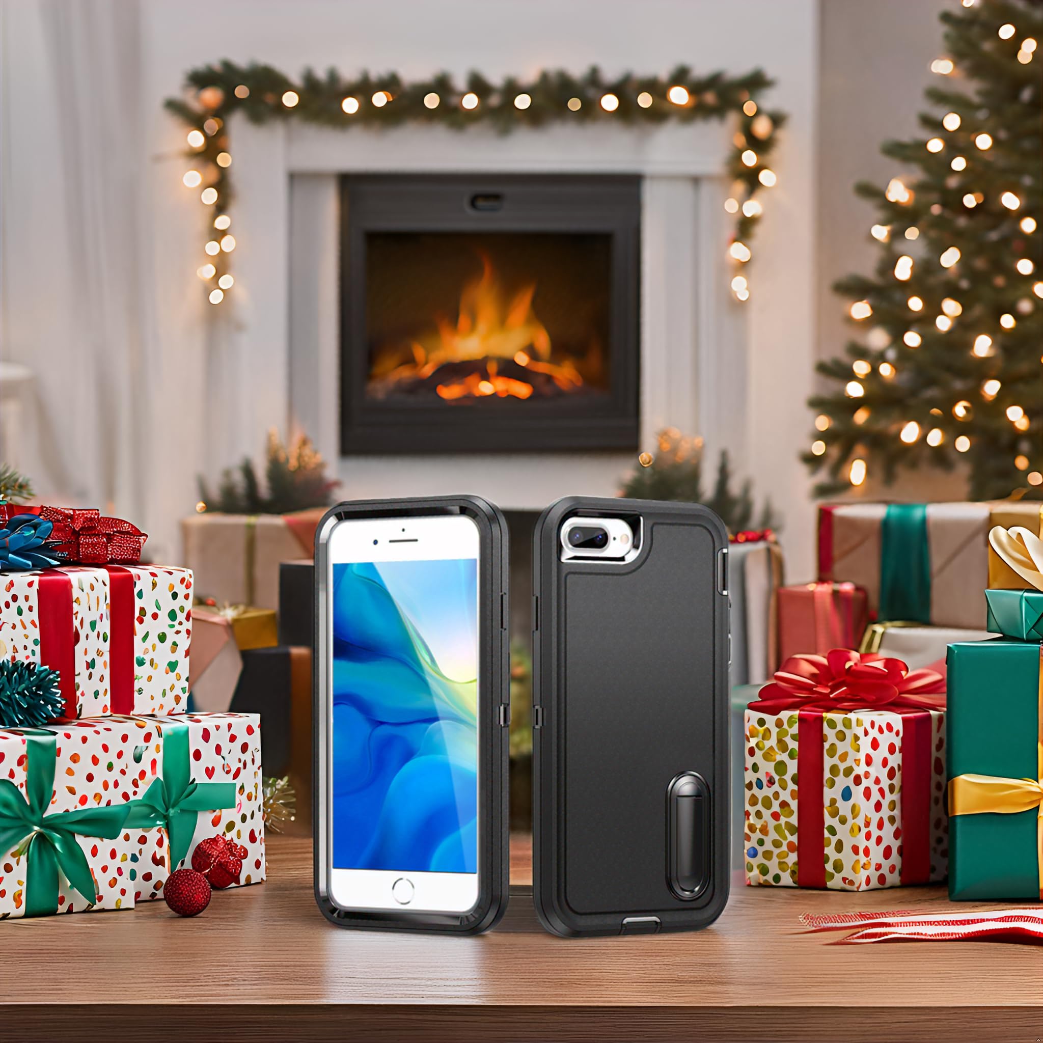 Idweel Iphone 8 Plus Case,Iphone 7 Plus/Iphone 6S Plus/Iphone 6 Plus Case With Build In Kickstand,Heavy Duty Protection Shockpro