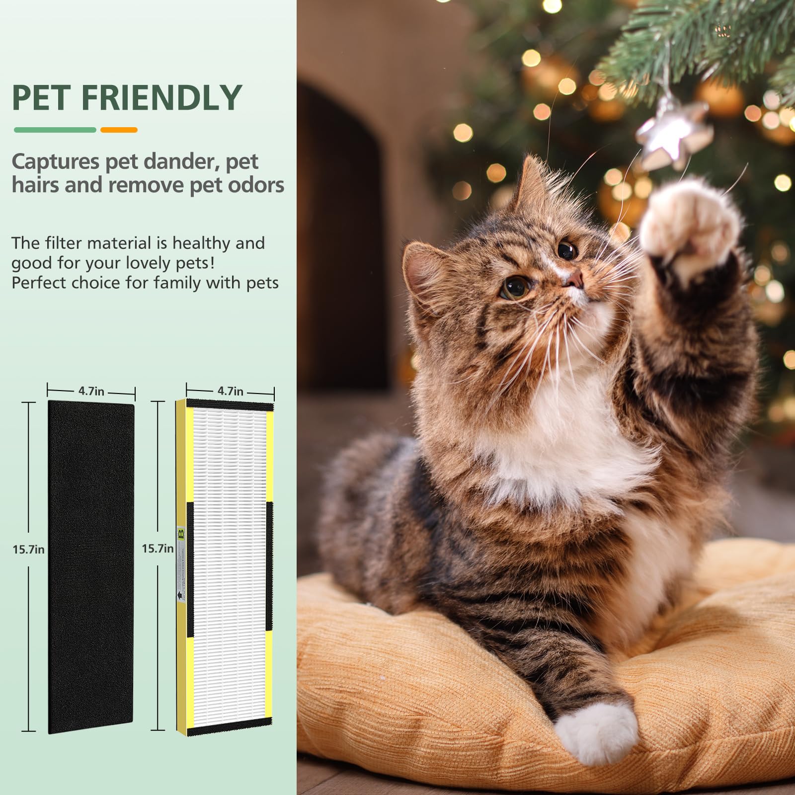 2 Pack Flt4825 True Hepa Filter B Replacement With Activated Carbon Pre Filters Compatible With Guardian Air Purifier Ac4825 Ac4