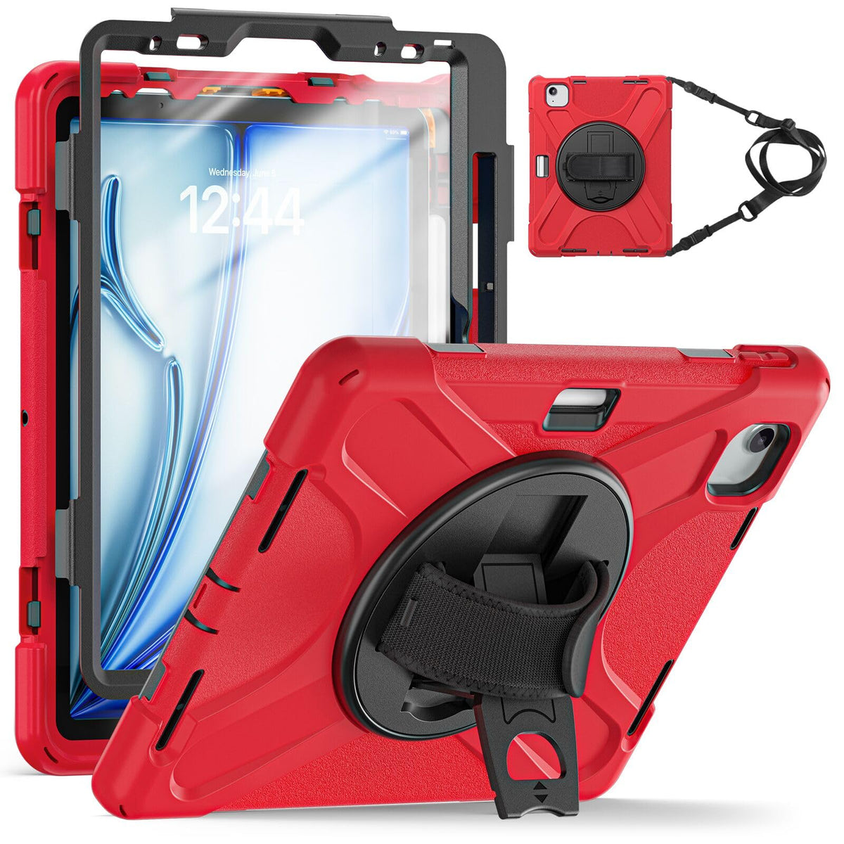 Tsqqst For Ipad Air 11 Inch Case M2 2024 6Th Generation W/Screen Protector, Ipad Pro 11 Case 2022 Heavy Duty Rugged, 360 Rotate