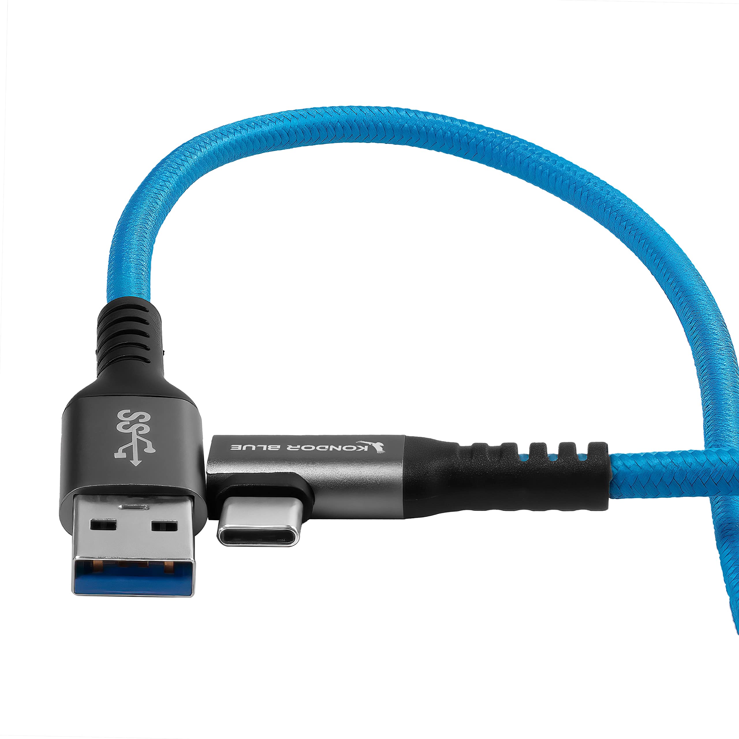 Kondor Blue 6' Usb 4.0 Type C Cable | Blazing 40Gb/S Speeds | 5A 100W | Braided Cable | Thunderbolt 4 Compatible