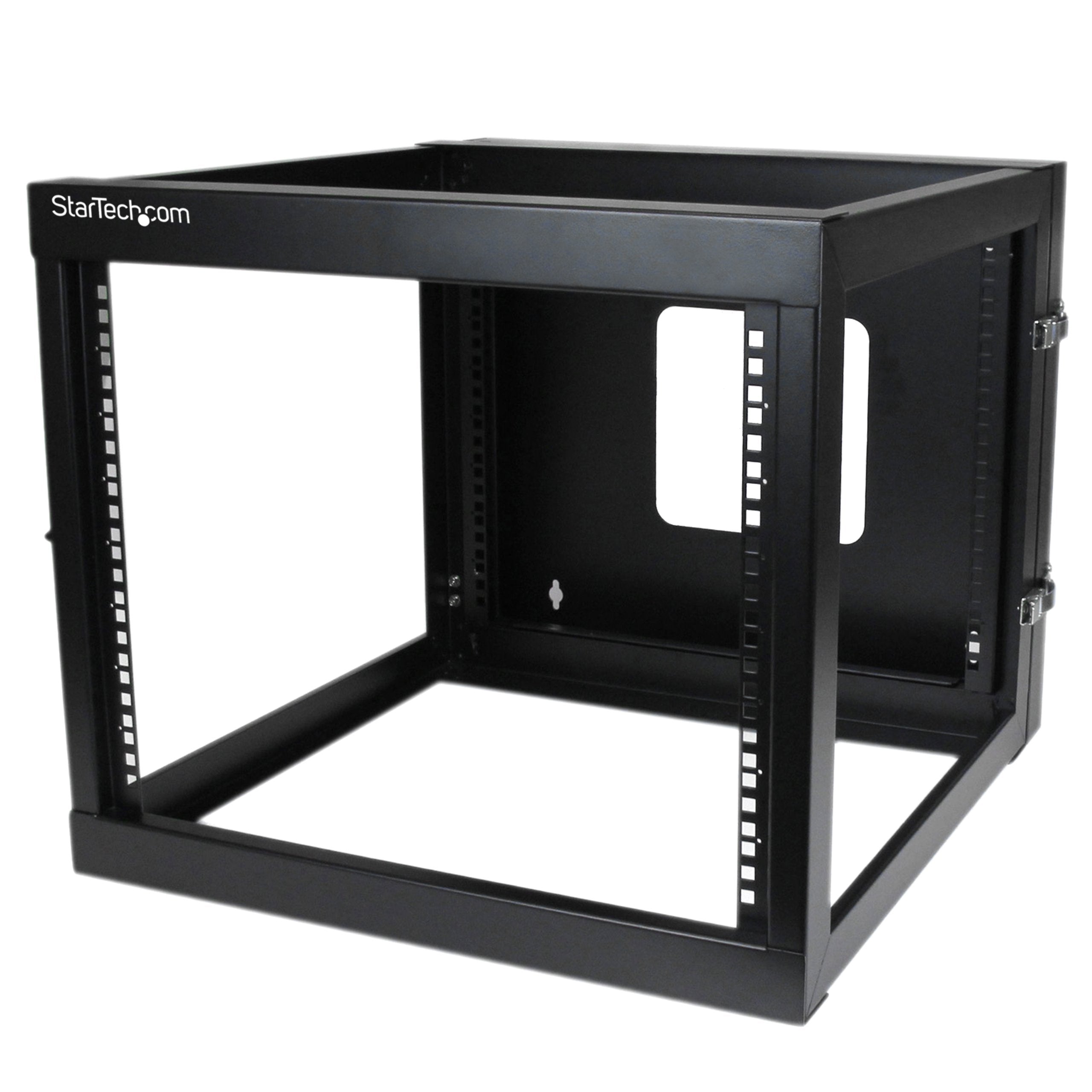 Startech.Com 8U Hinged Open Frame Wall Mount Network Rack   4 Post 22'' Depth Swing Out Computer Equipment Rack   140Lbs Capacit