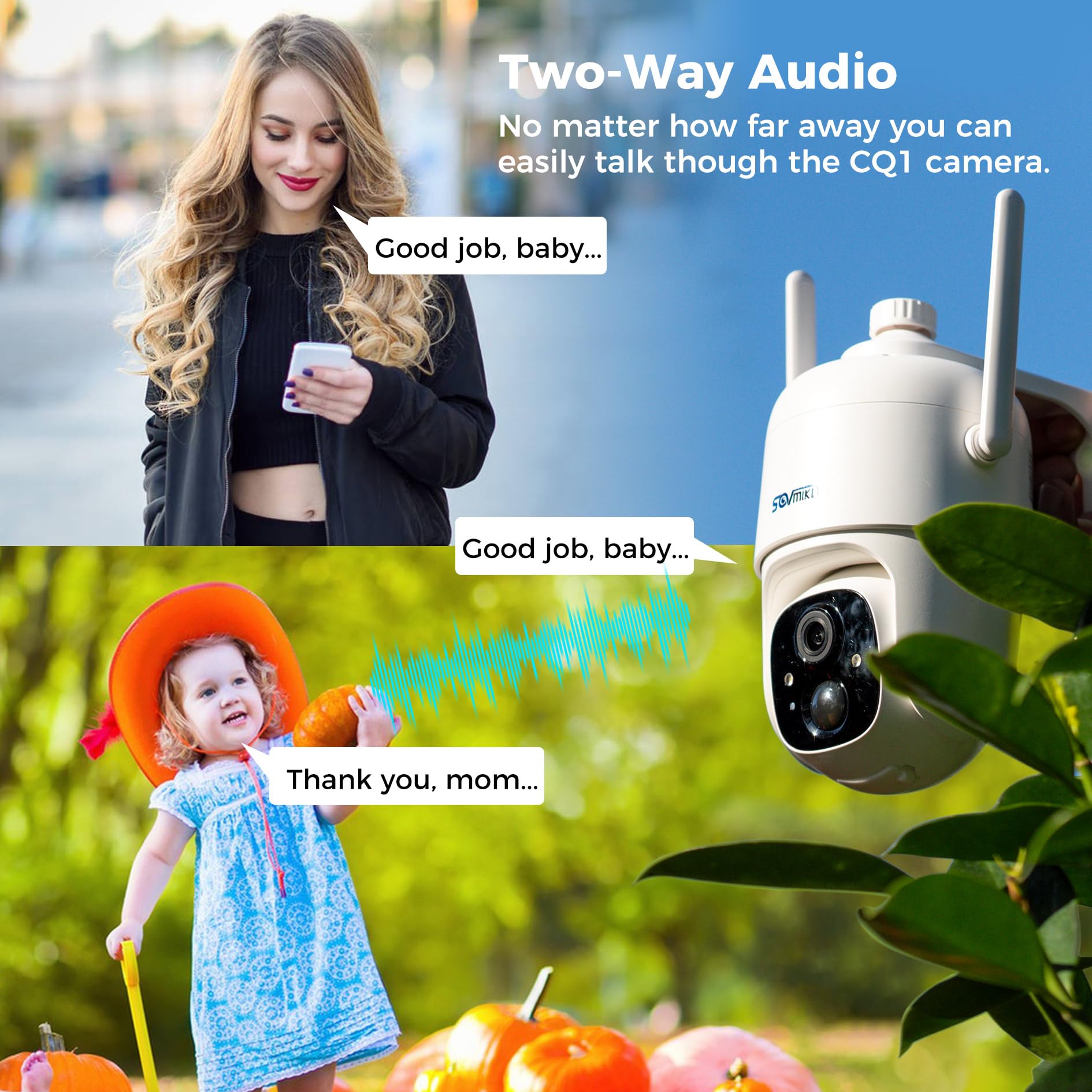 Sovmiku 4Cq1 Ai 2K Solar Security Camera Wireless Outdoor, Battery Powered, Two Way Audio, Pir Motion Detection, 360 View Pan/Ti